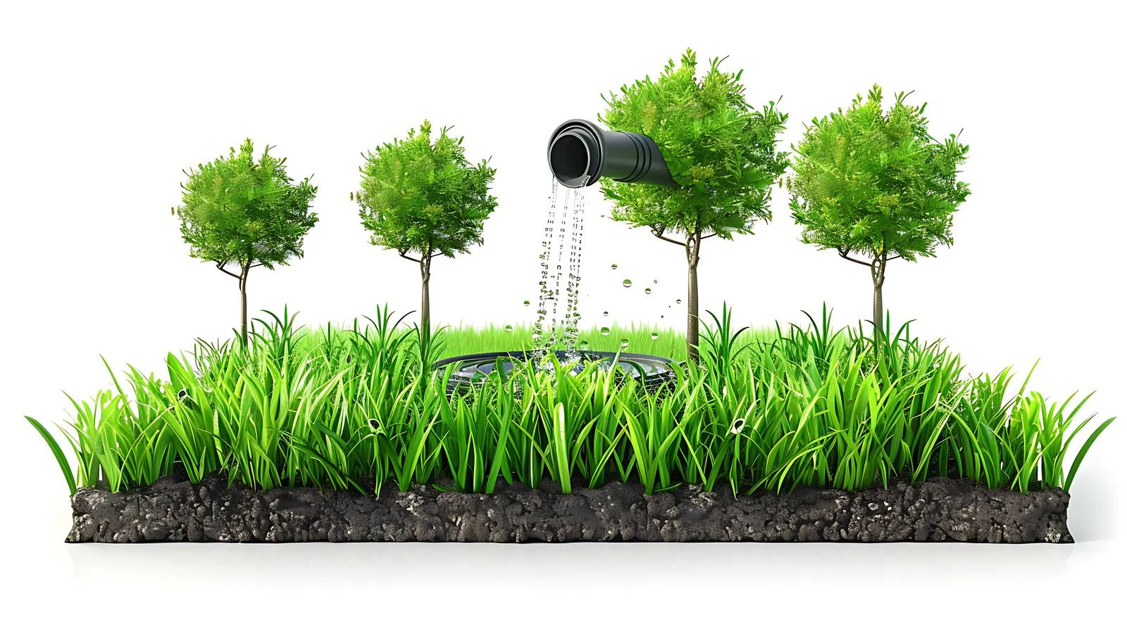 Efficient garden lawn watering system in use – free automatic image from Dotvec