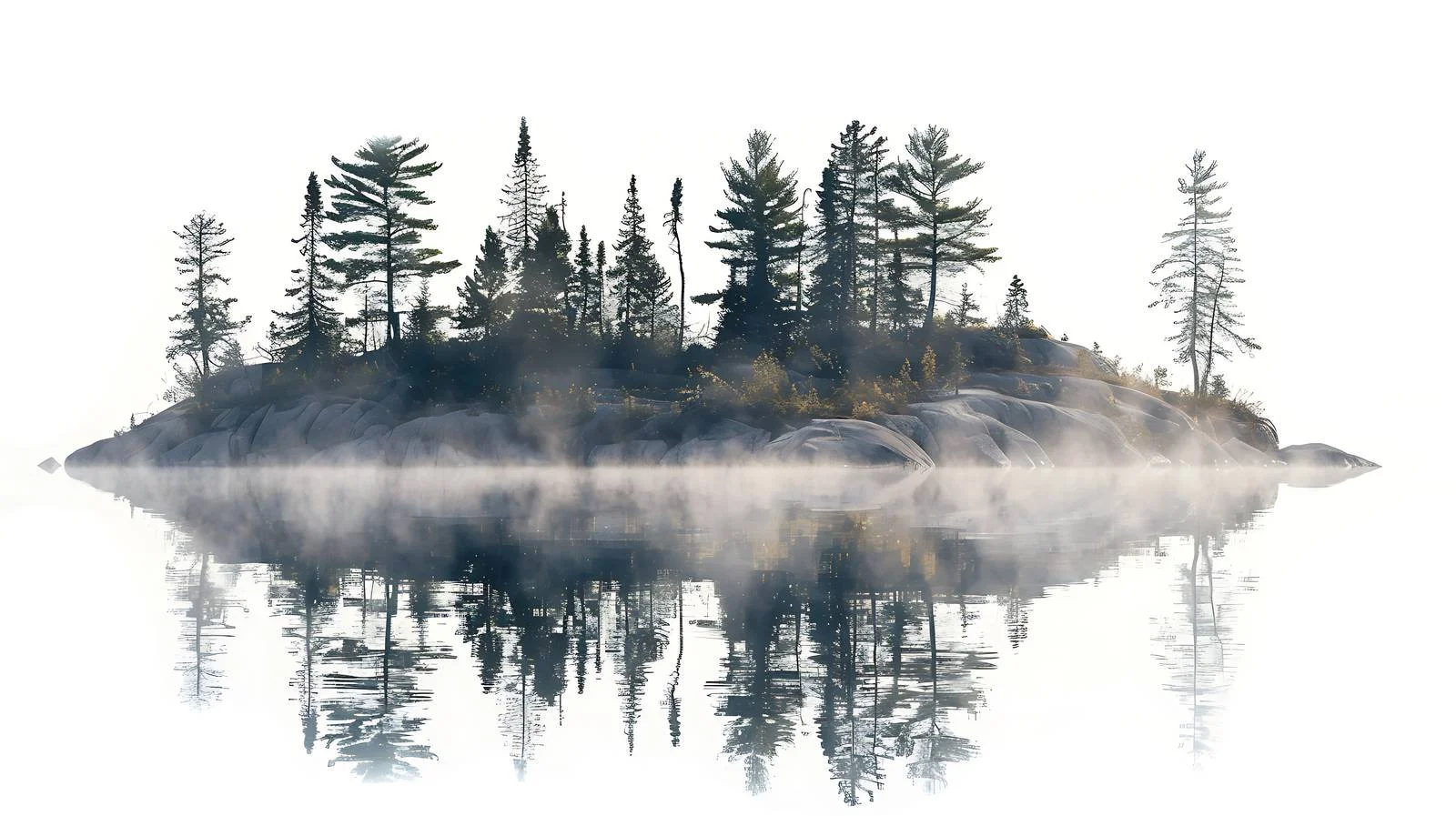 Misty Morning Pine Islands at Boundary, WA — free download from Dotvec