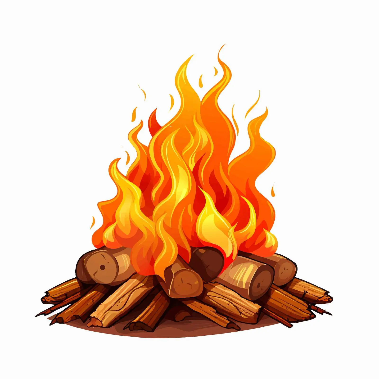 Isolated Campfire Vector Illustration on White Background — free download from Dotvec