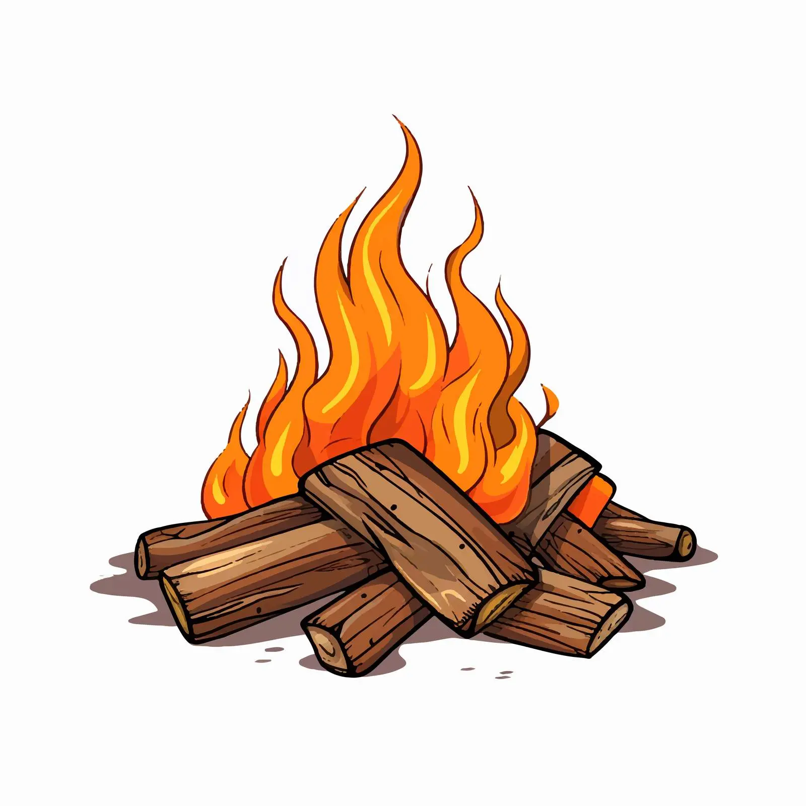 Isolated Campfire Illustration on White Background — free download from Dotvec