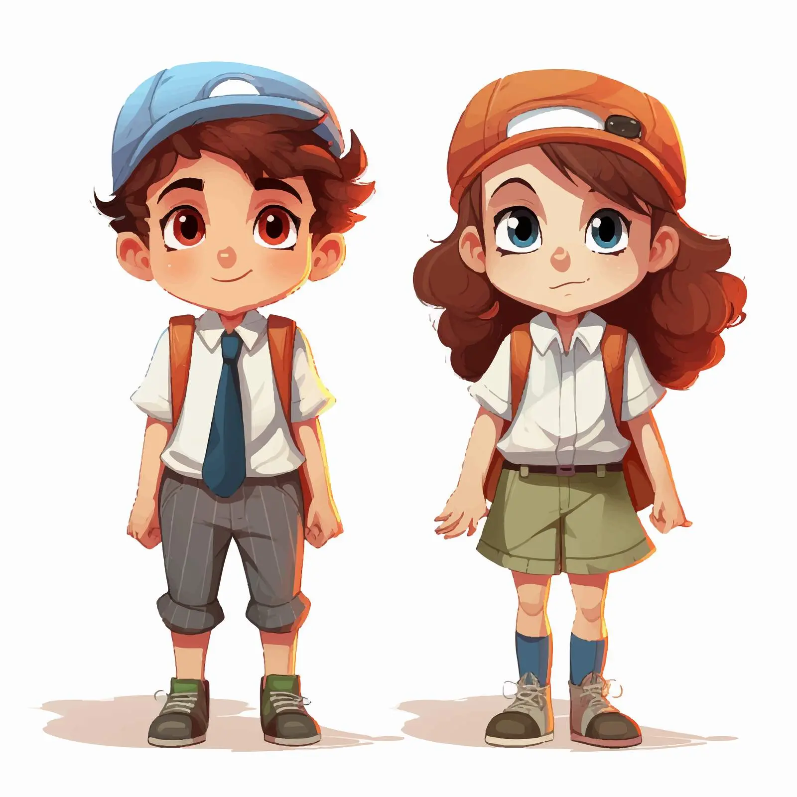 Boy and Girl Illustration with Expressions — free download from Dotvec
