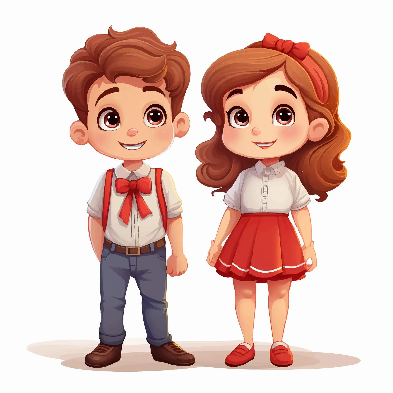 Isolated Boy and Girl Vector Illustration — free download from Dotvec