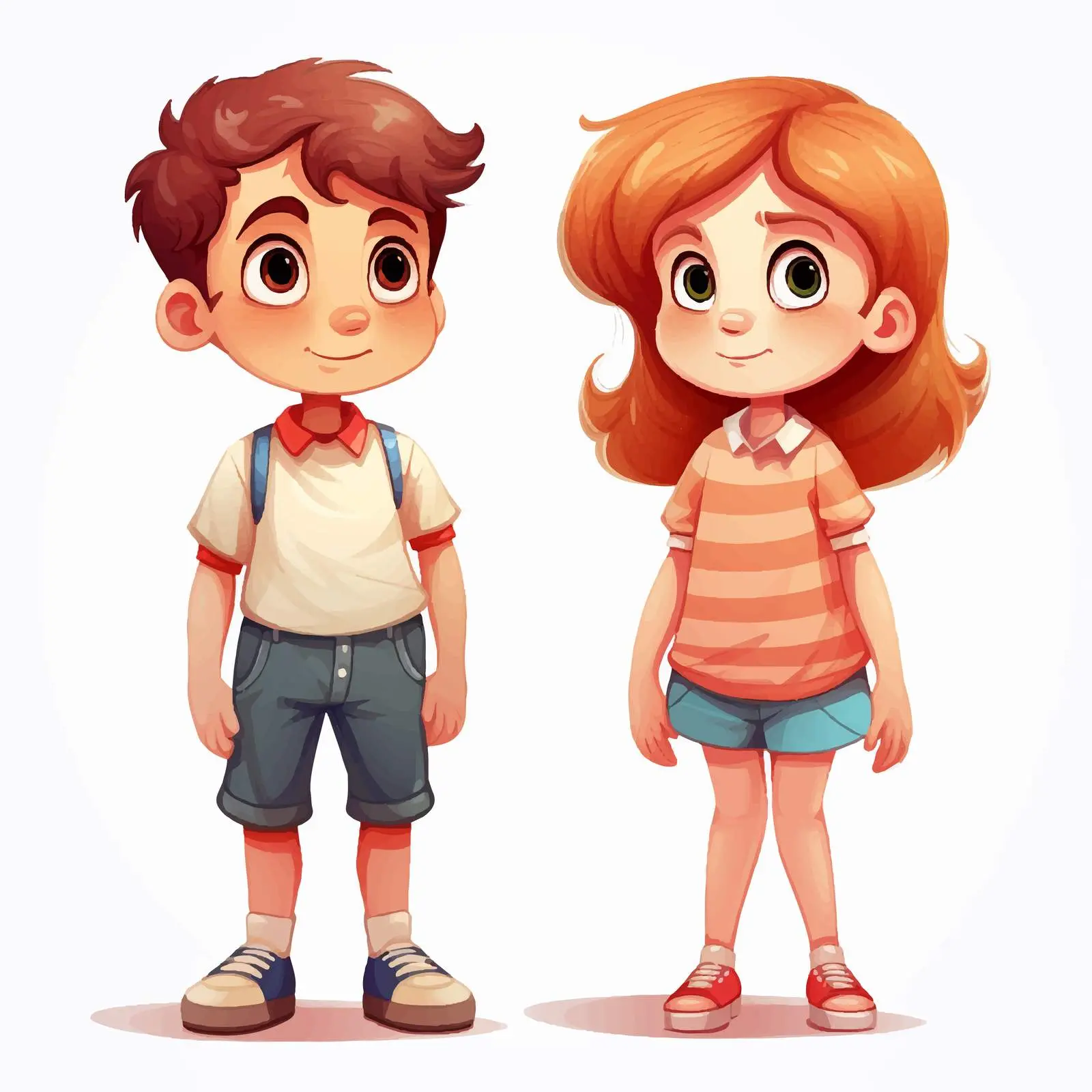 Isolated Boy and Girl Character Illustrations – free boy illustration image from Dotvec