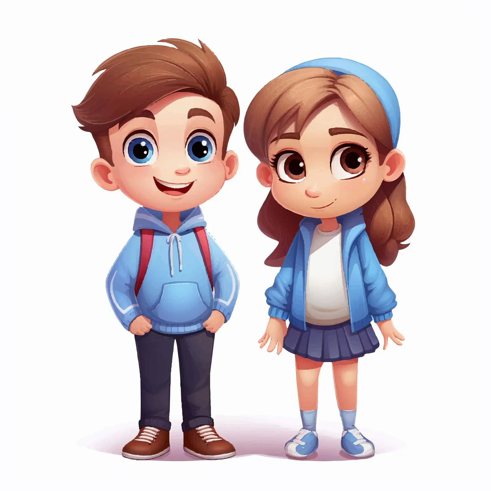 Isolated Boy and Girl Character Illustration – free boy illustration image from Dotvec