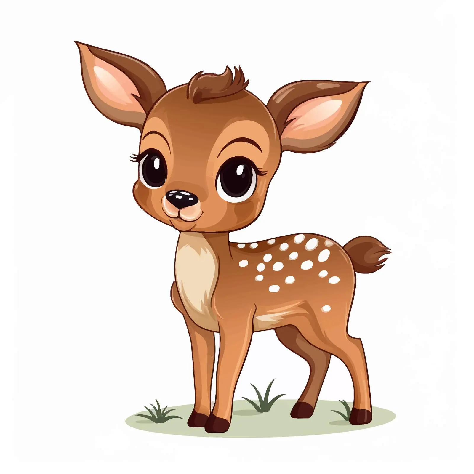 Cute Isolated Baby Deer Vector Illustration – free pastoral scene image from Dotvec