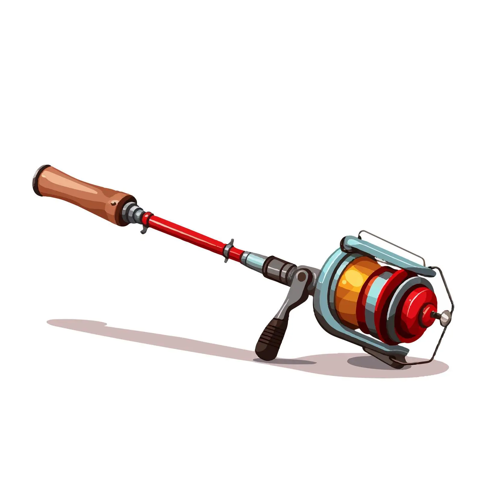 Isolated Fishing Rod and Fish Vector Illustration — free download from Dotvec