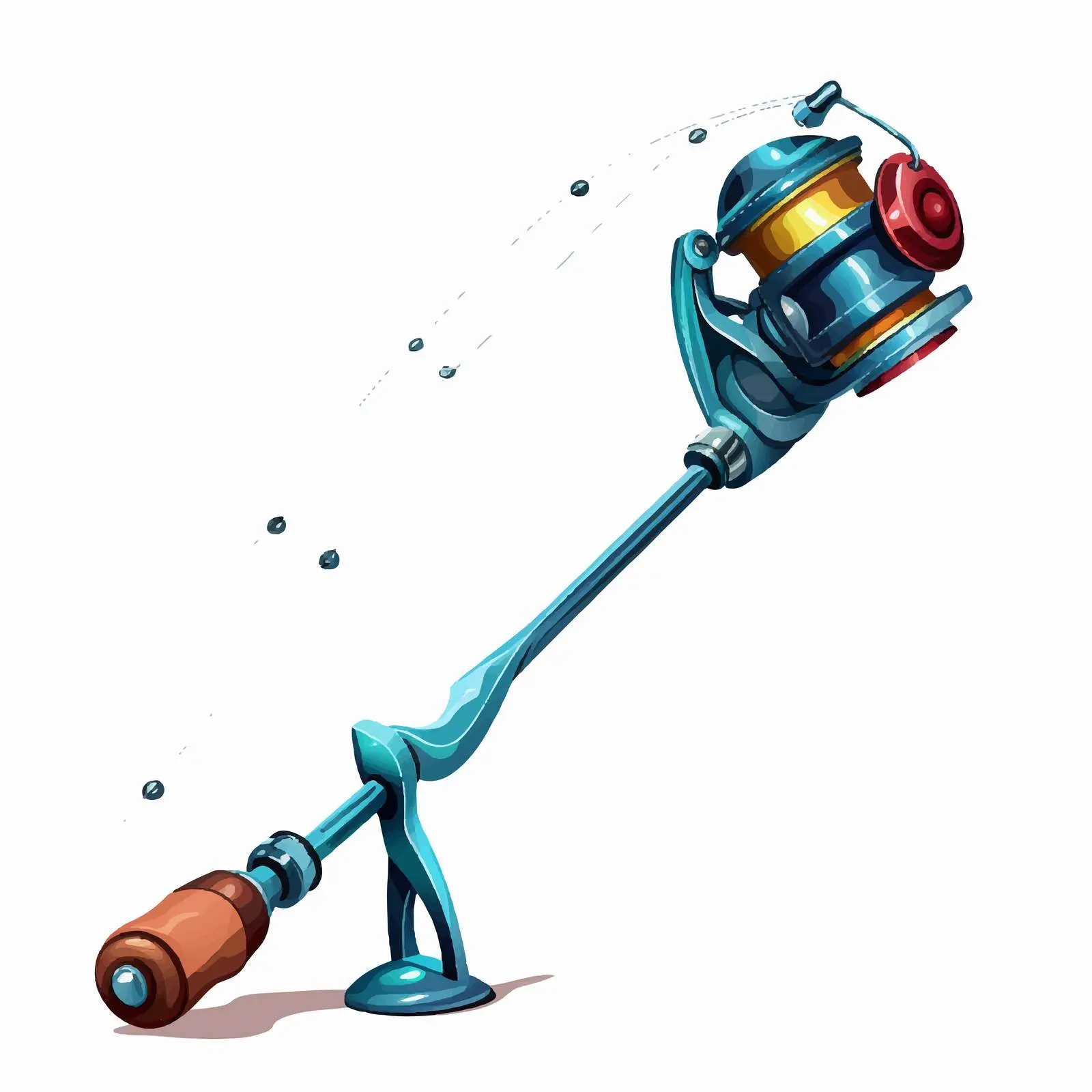 Isolated Fishing Rod and Fish Vector Illustration — free download from Dotvec