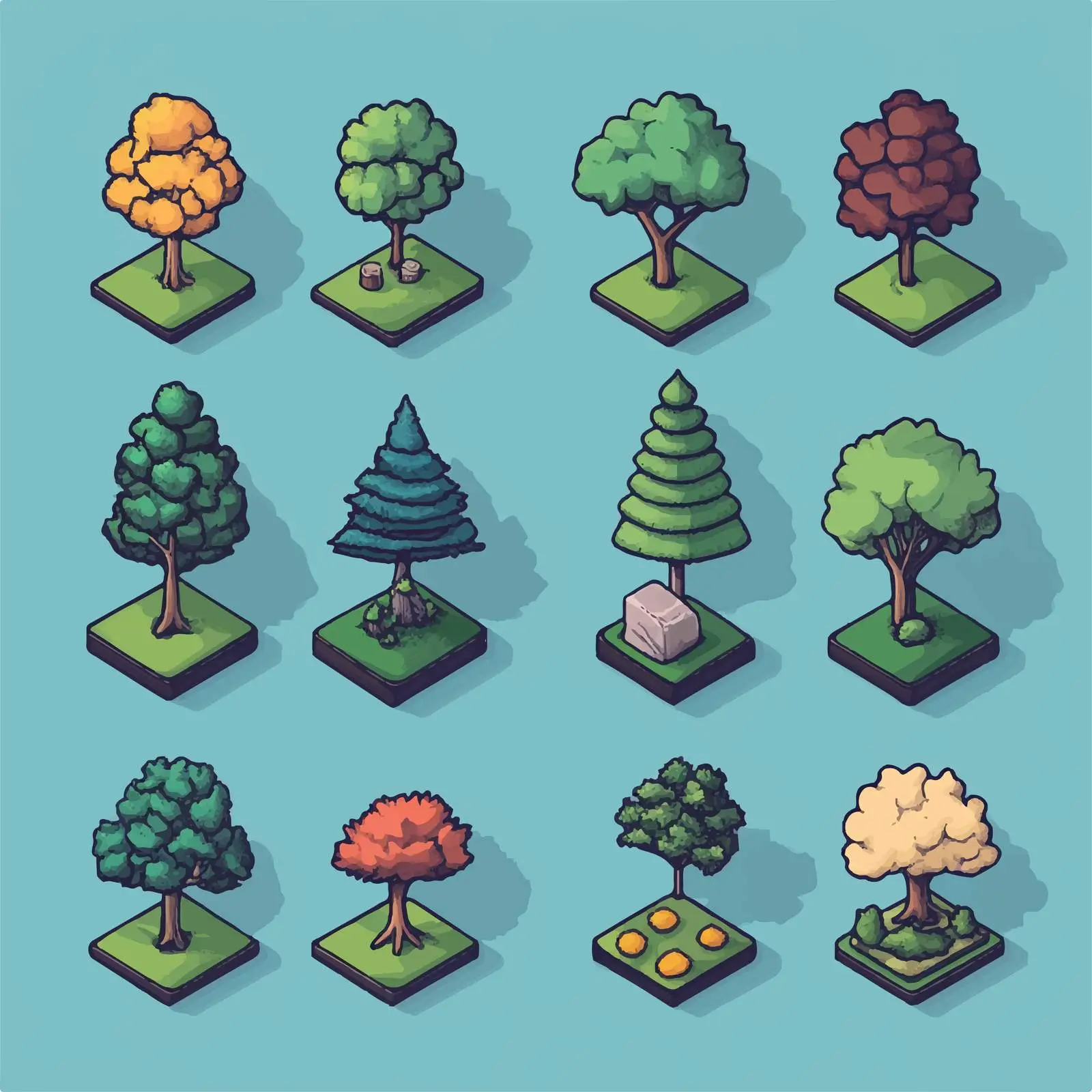 Isometric Nature Icon Set - Vector Design — free download from Dotvec