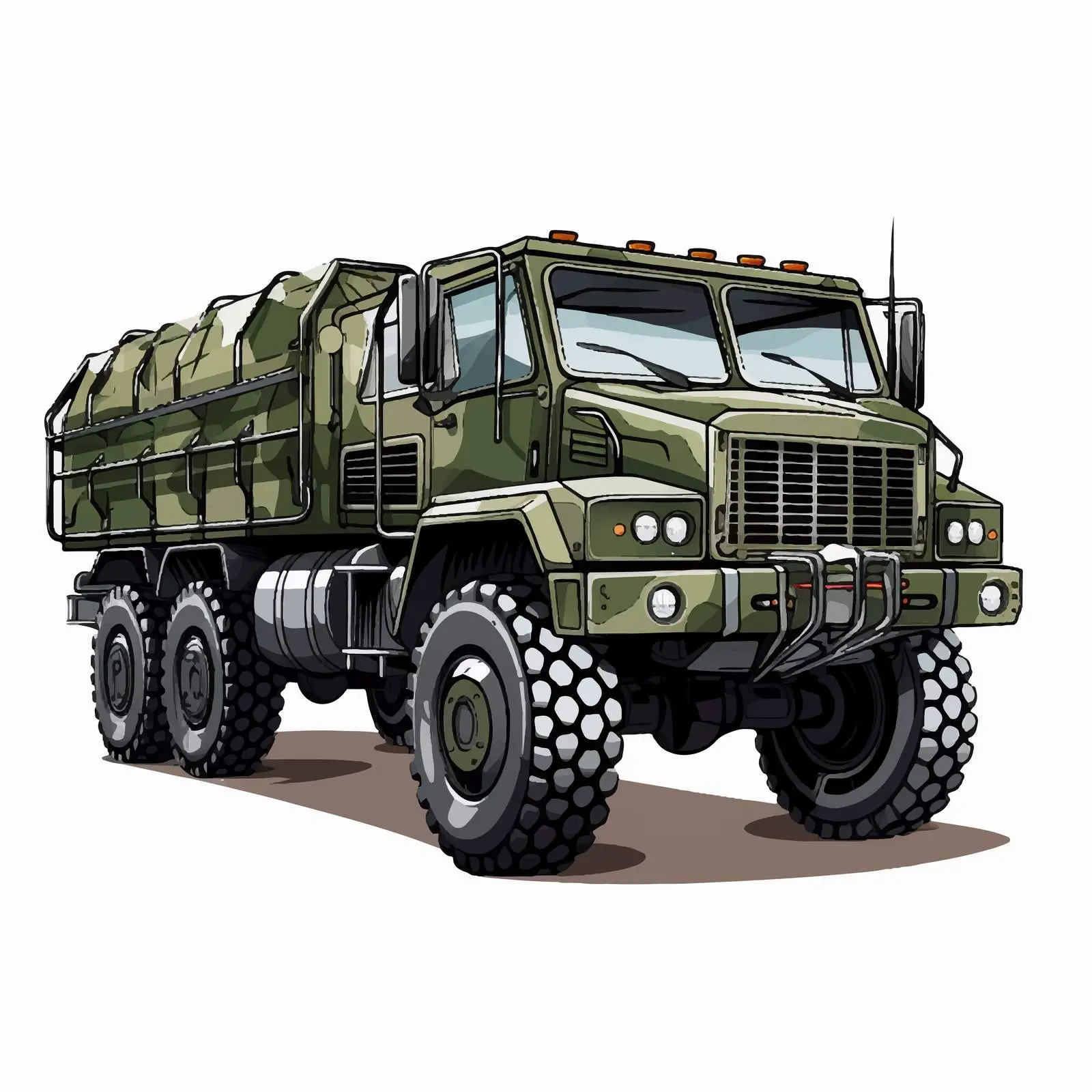 Isolated Military Army Truck Illustration Vector – free urban vehicle image from Dotvec