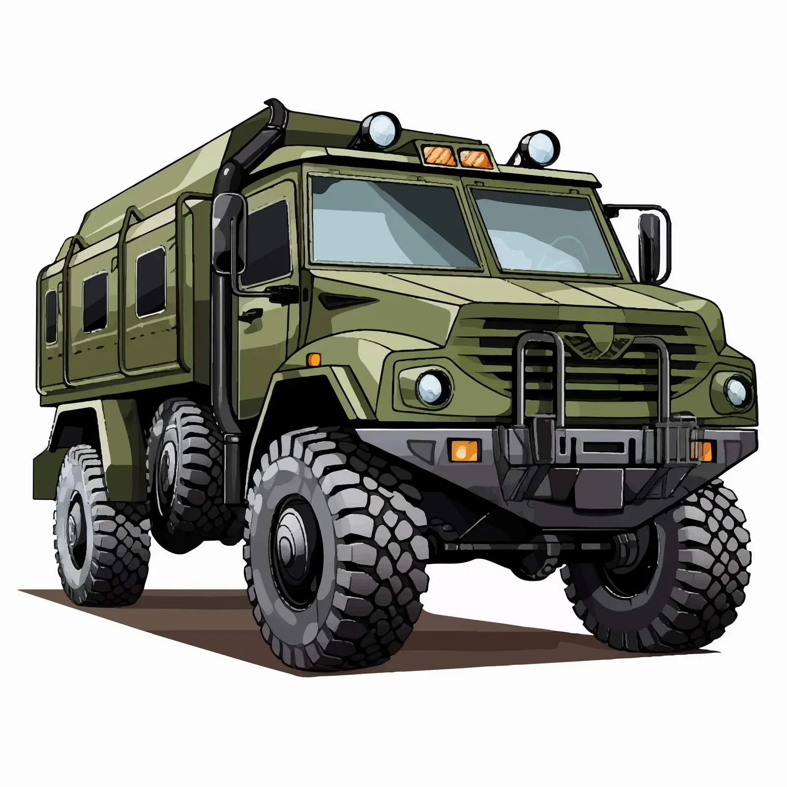 Isolated Military Army Truck Vector Illustration – free transportation design image from Dotvec