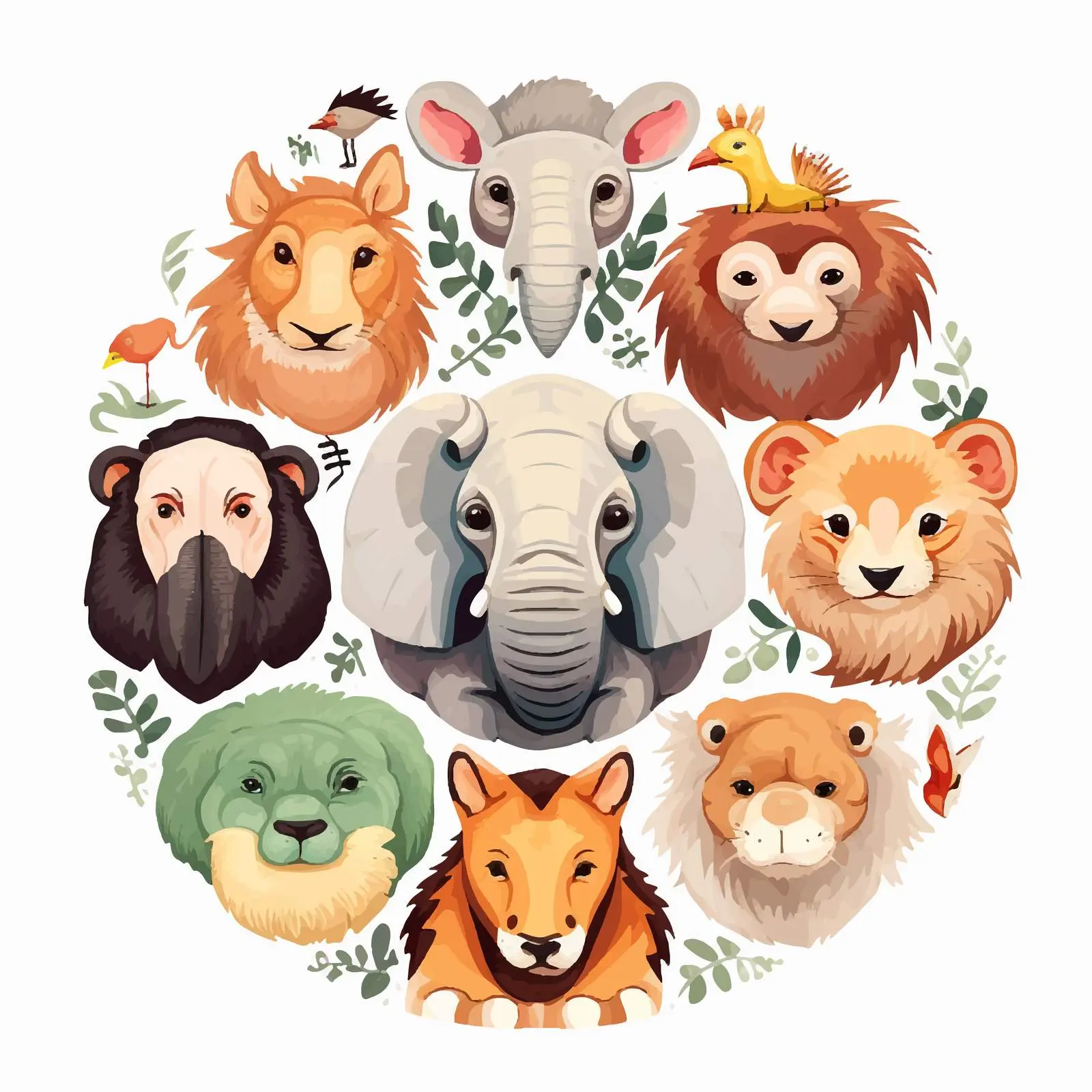 Top View Animals Isolated on White Background — free download from Dotvec