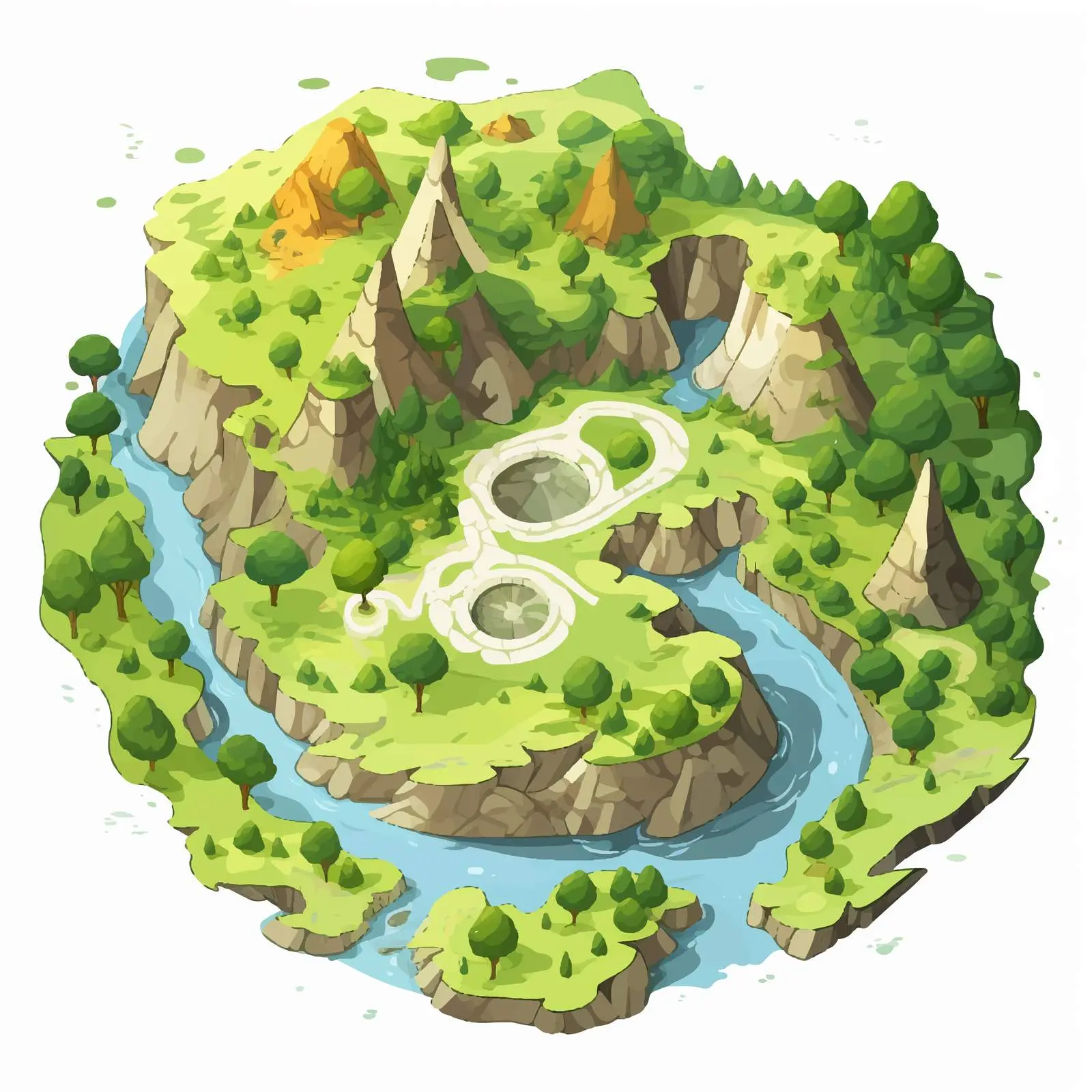 Top View Isolated Cartoon Vector on White Background — free download from Dotvec