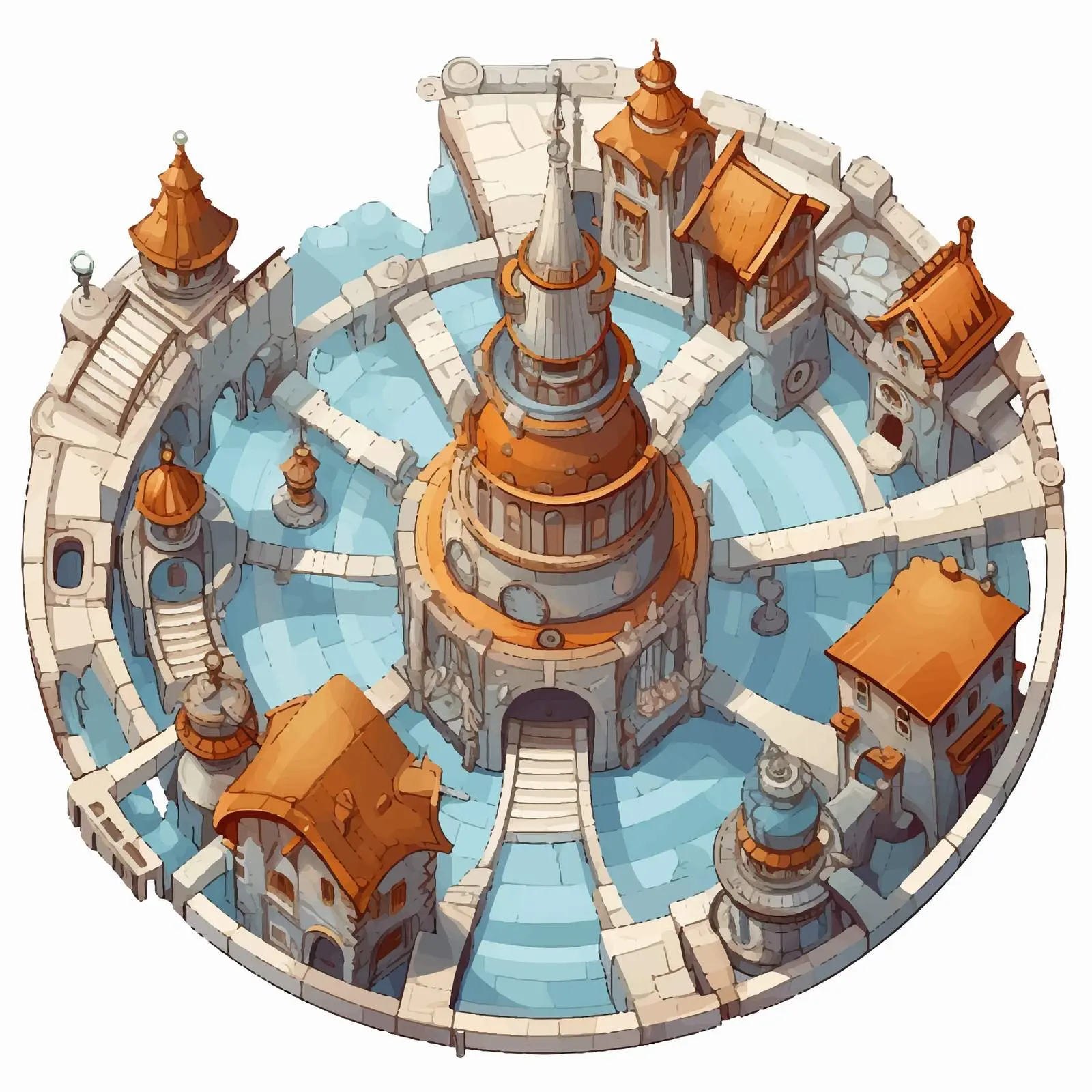 Cartoon Vector on White Background - Top View — free download from Dotvec