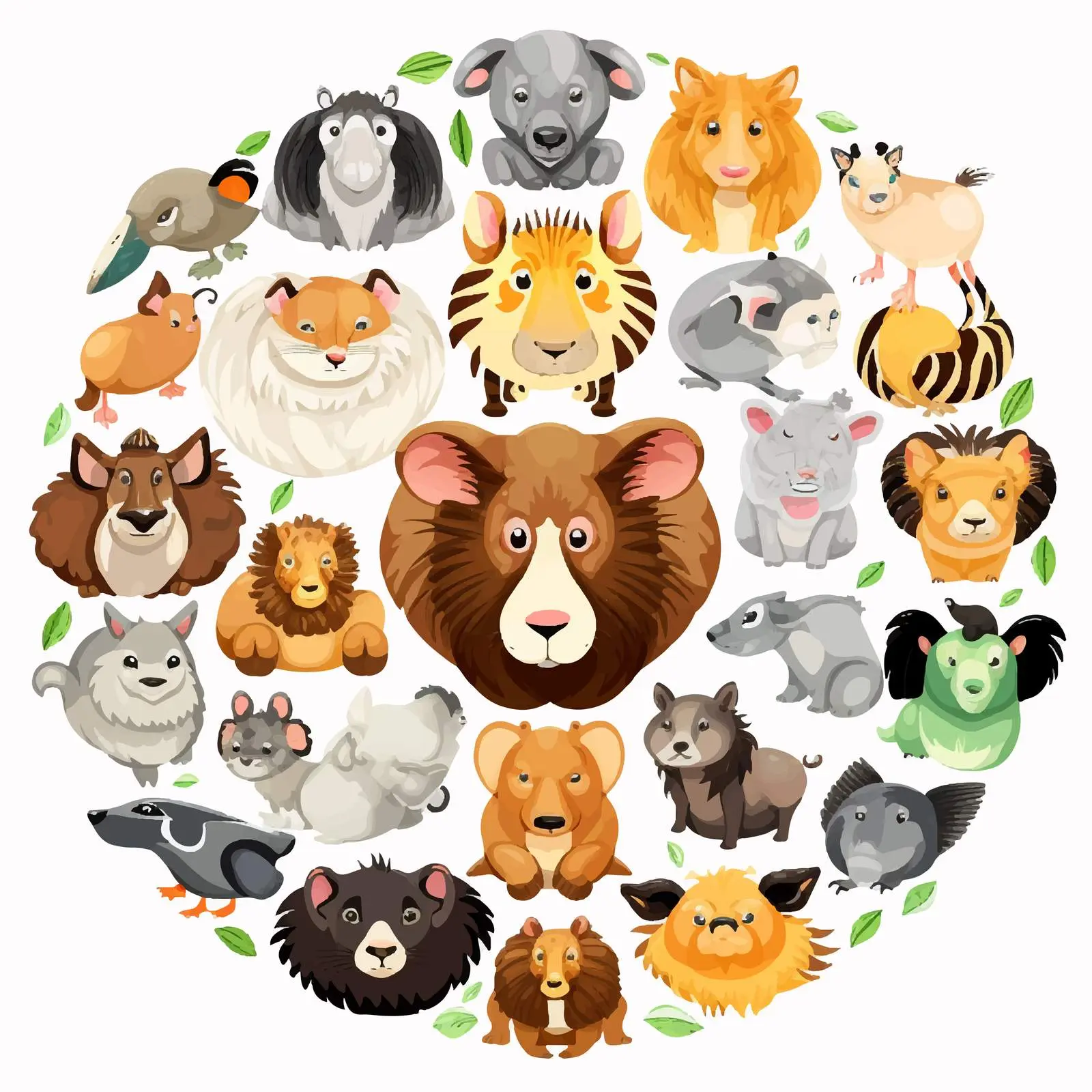 Animals Top View Vector on White Background — free download from Dotvec