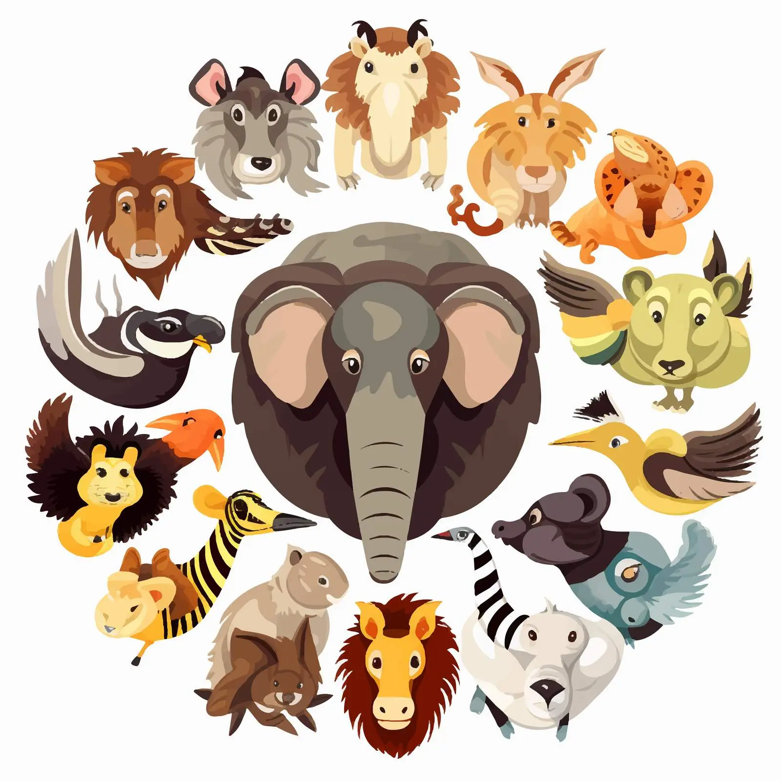 Top View Animal Vector on White Background — free download from Dotvec