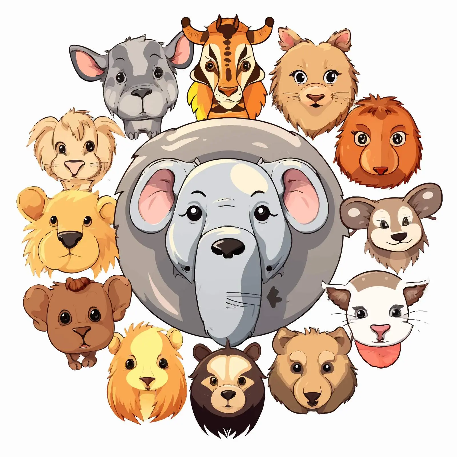 Top View Animals Vector on White Background — free download from Dotvec