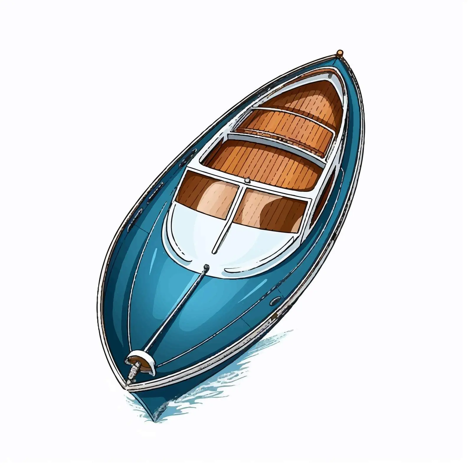 Top View Boat Vector Isolated on White Background – free yacht image from Dotvec