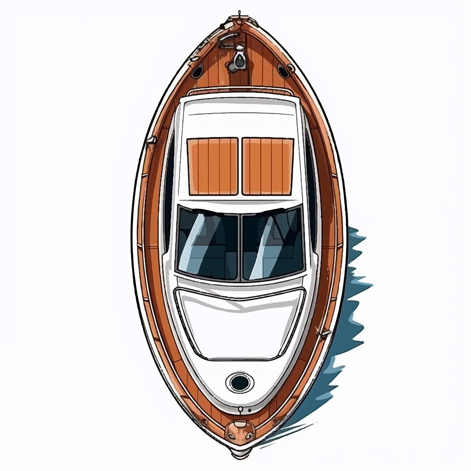 Top View Boat Vector on White Background – free maritime image from Dotvec