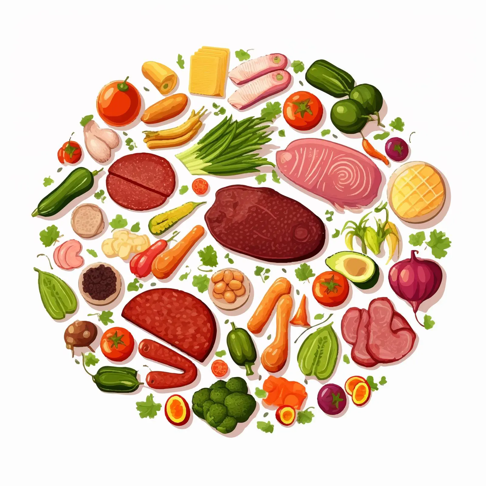 Top View Food Vector on White Background — free download from Dotvec