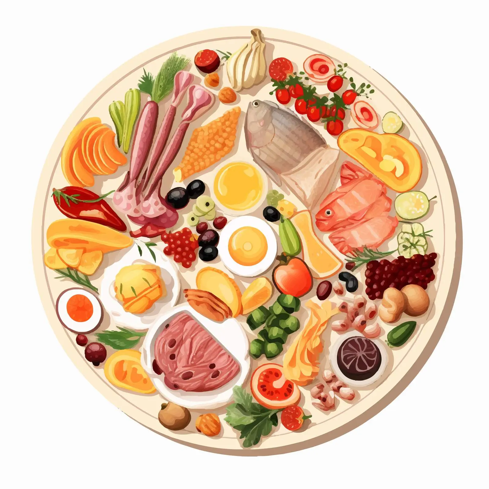 Top View Food Vector on White Background — free download from Dotvec