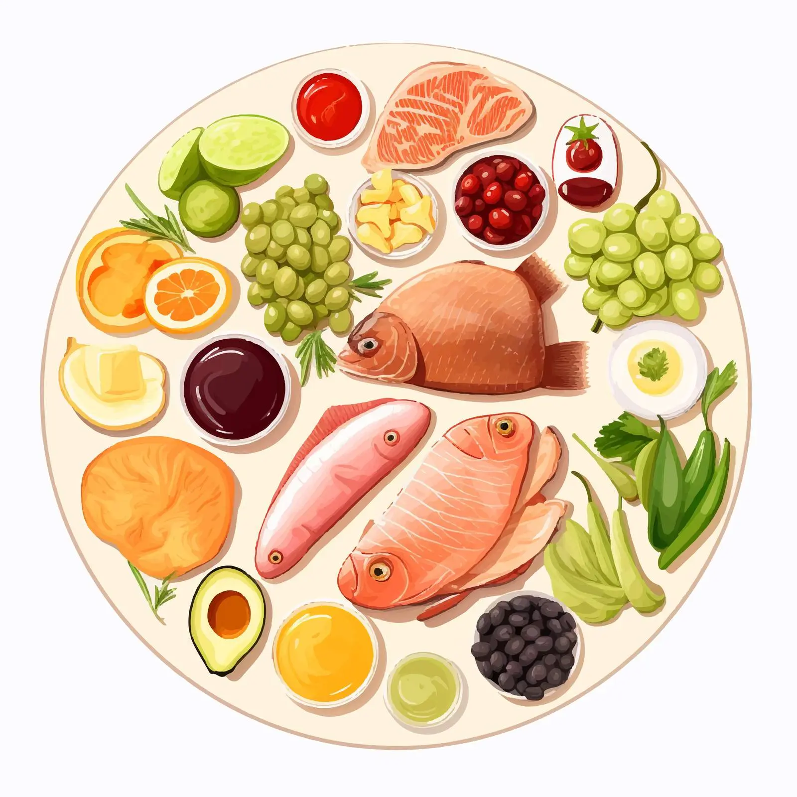 Top View Isolated Food Vector Illustration — free download from Dotvec
