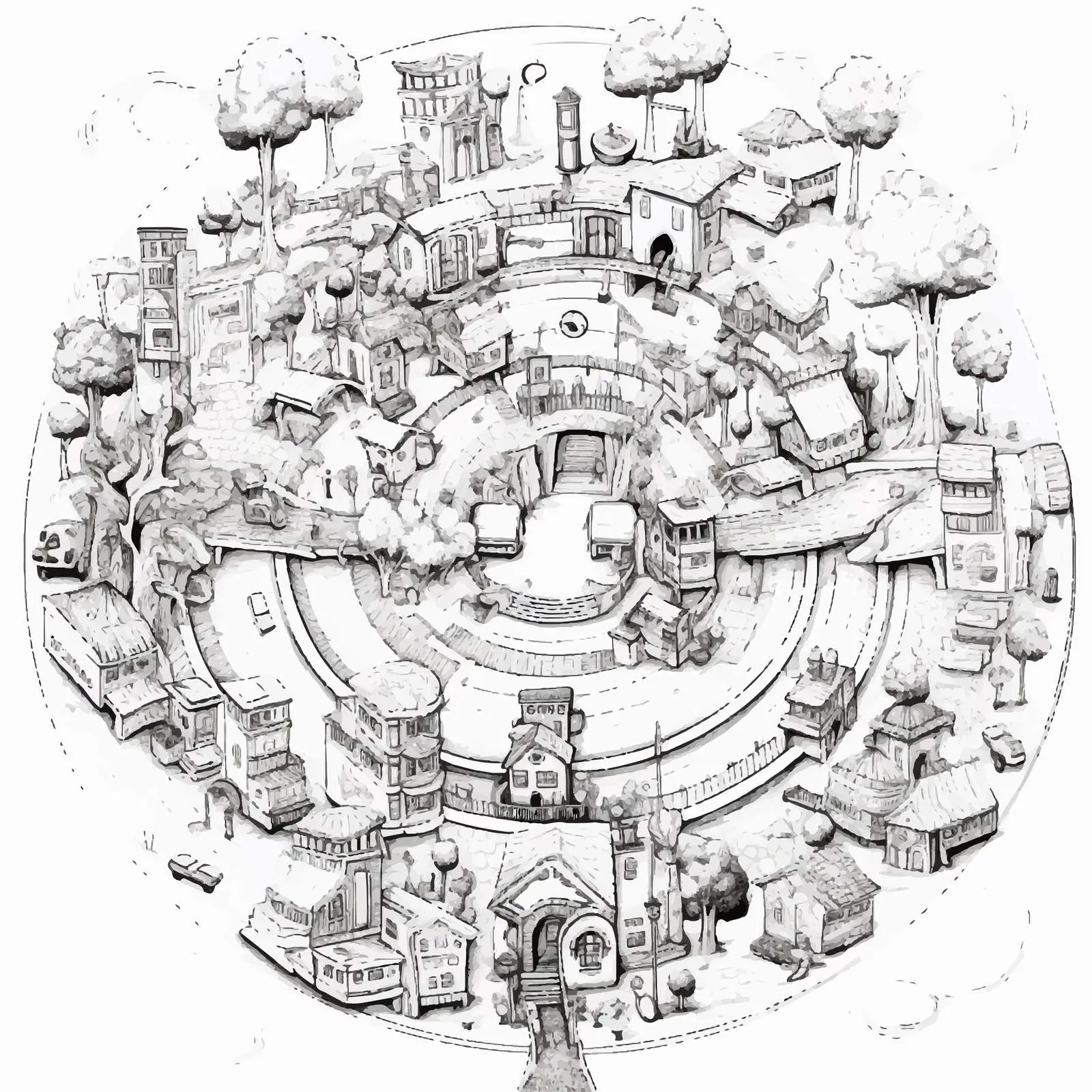 Hand-Drawn Top View Isolated On White Background — free download from Dotvec