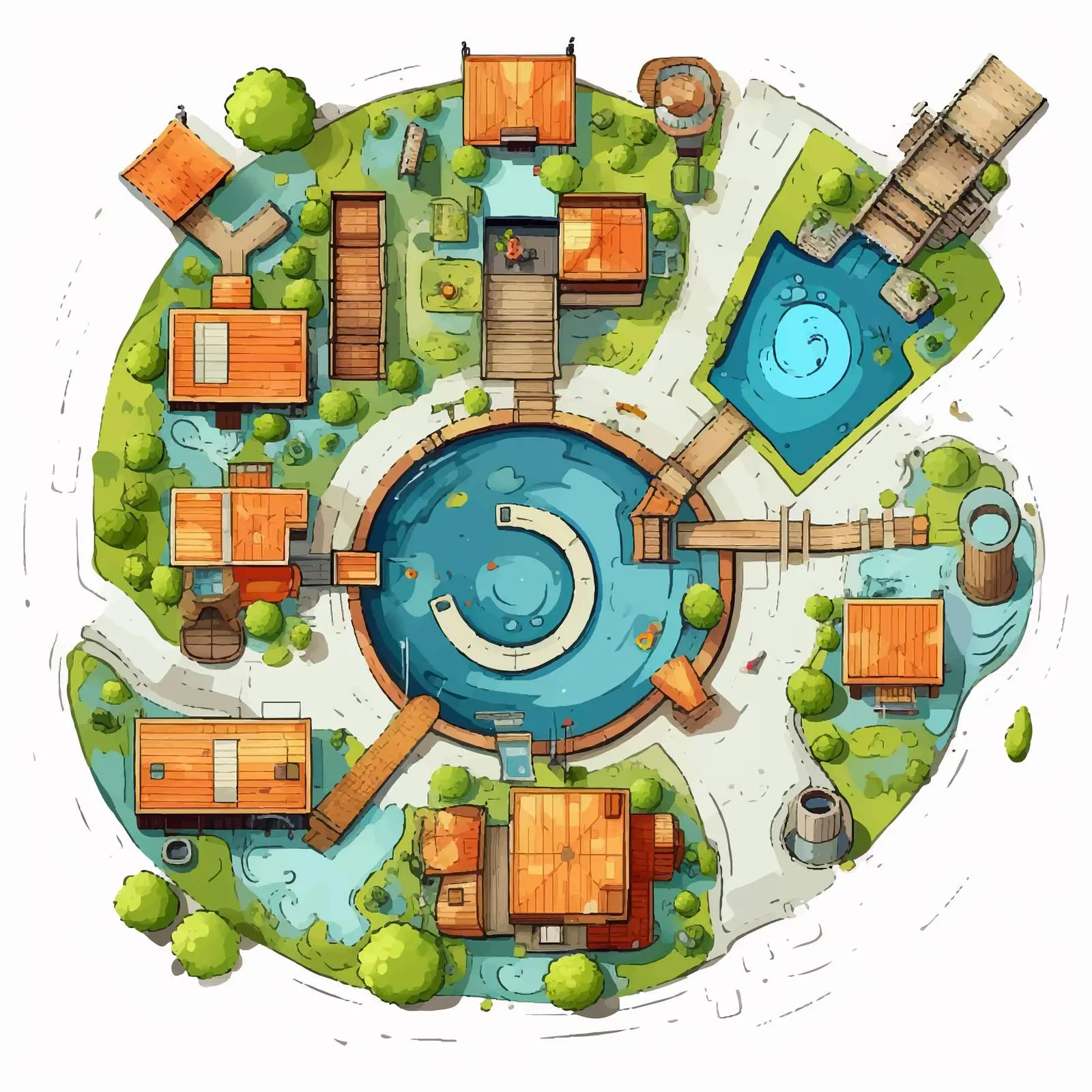 Cartoon Vector on White Background - Top View — free download from Dotvec