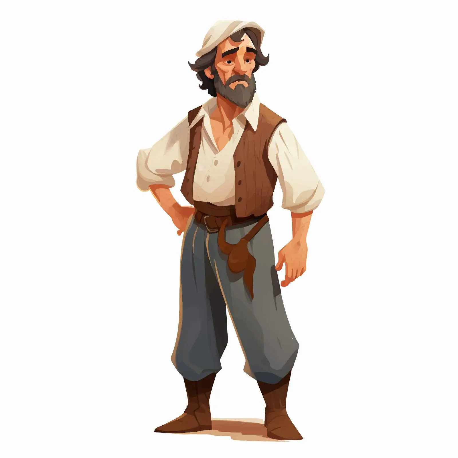 Cartoon Vector Illustration of Peasant Man — free download from Dotvec