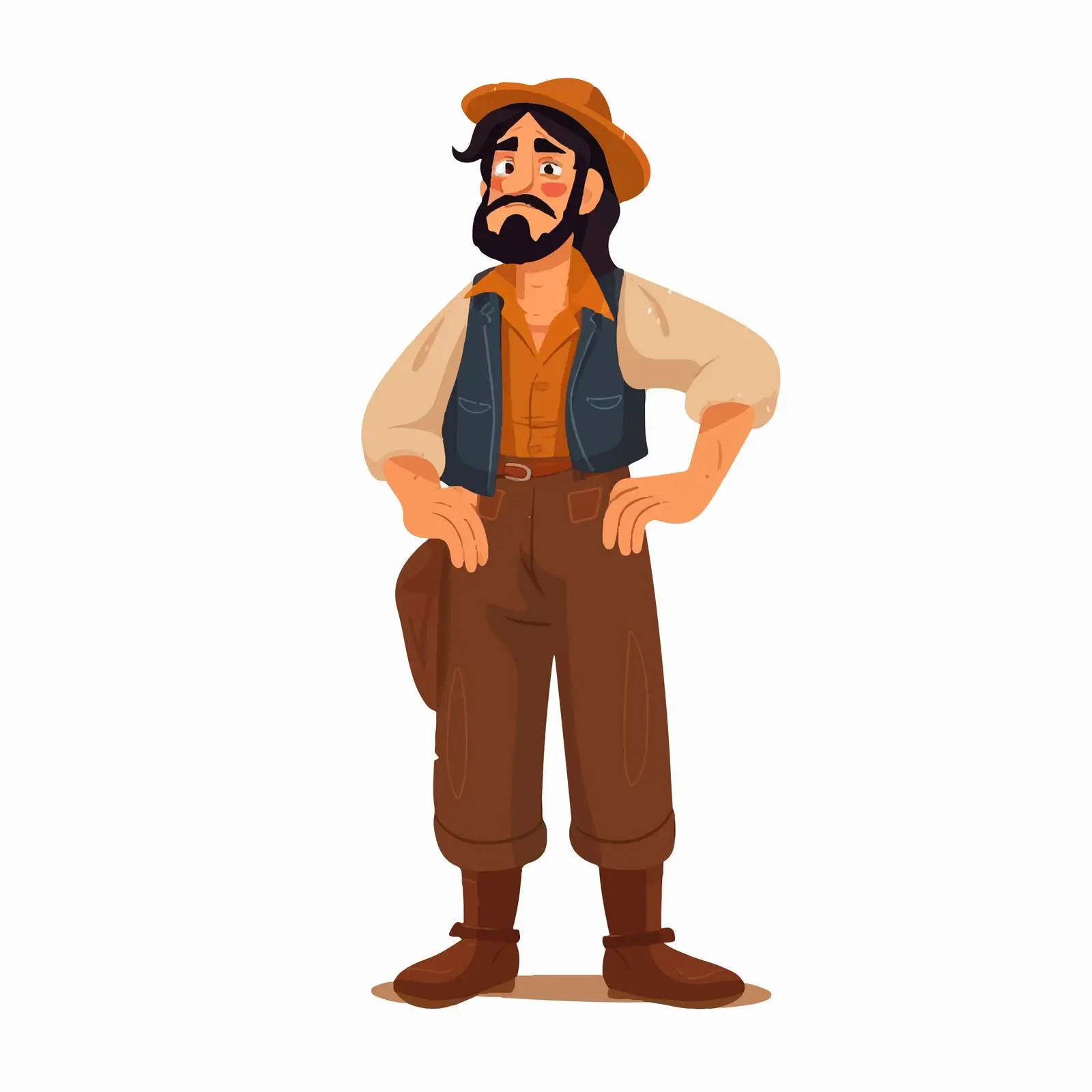 Cartoon Vector Illustration of Isolated Peasant Man — free download from Dotvec