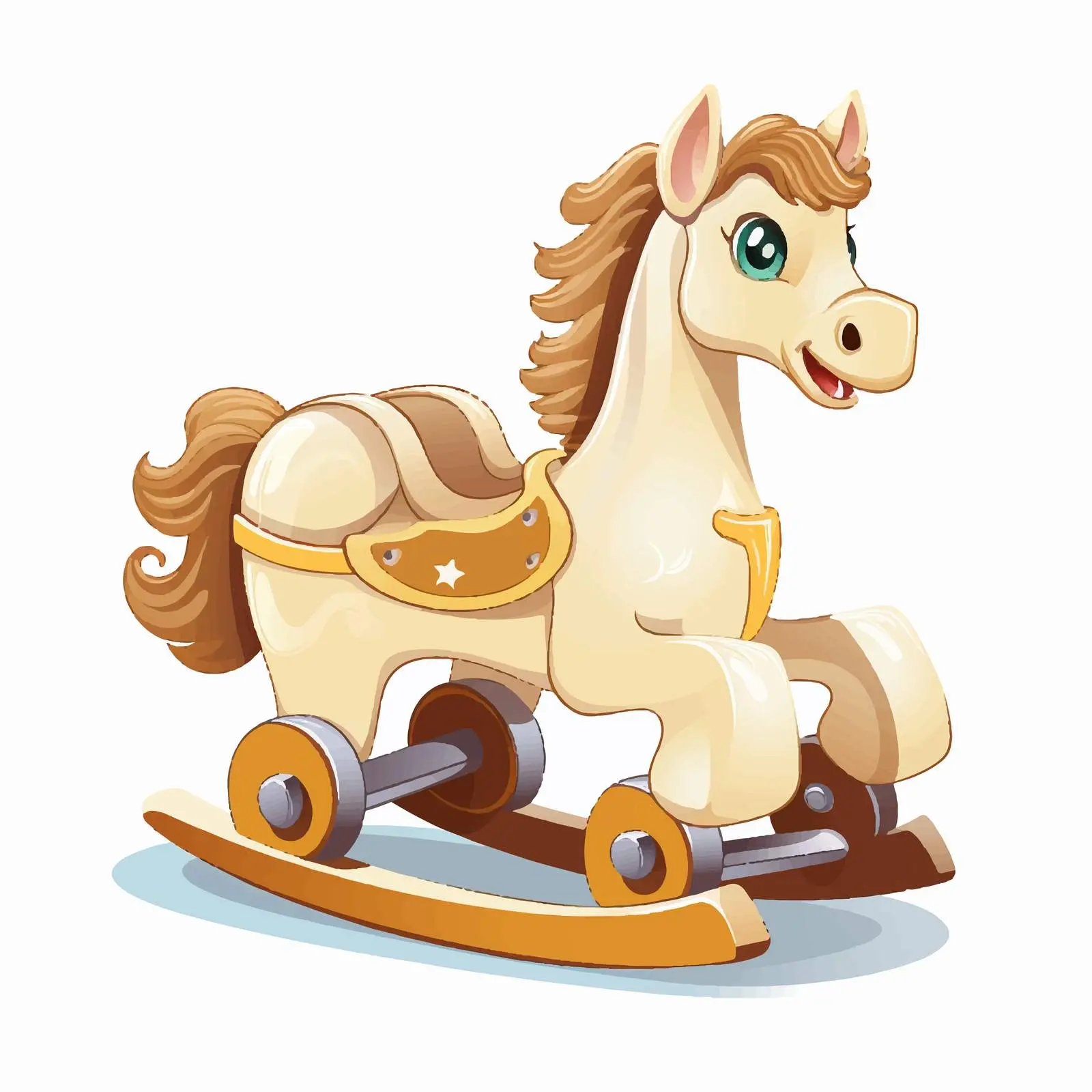Isolated Rocking Horse Illustration for Kids — free download from Dotvec
