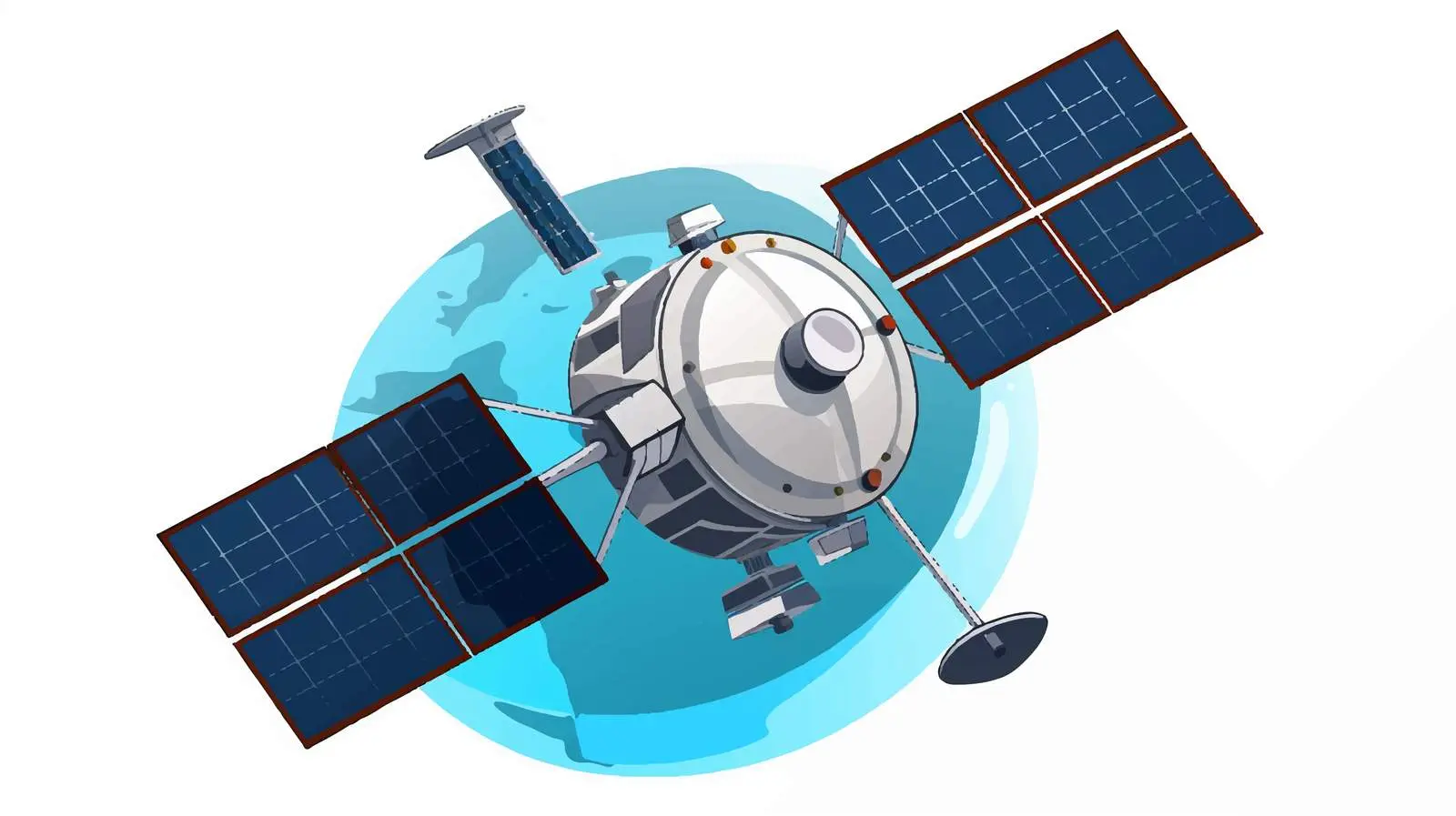 Isolated Cartoon Satellite on White Background — free download from Dotvec