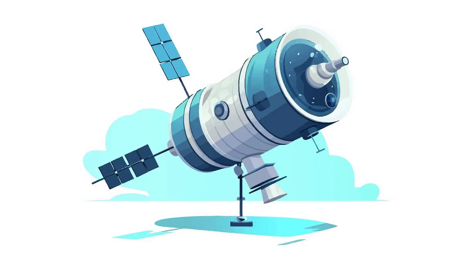Cartoon Isolated Satellite on White Background — free download from Dotvec
