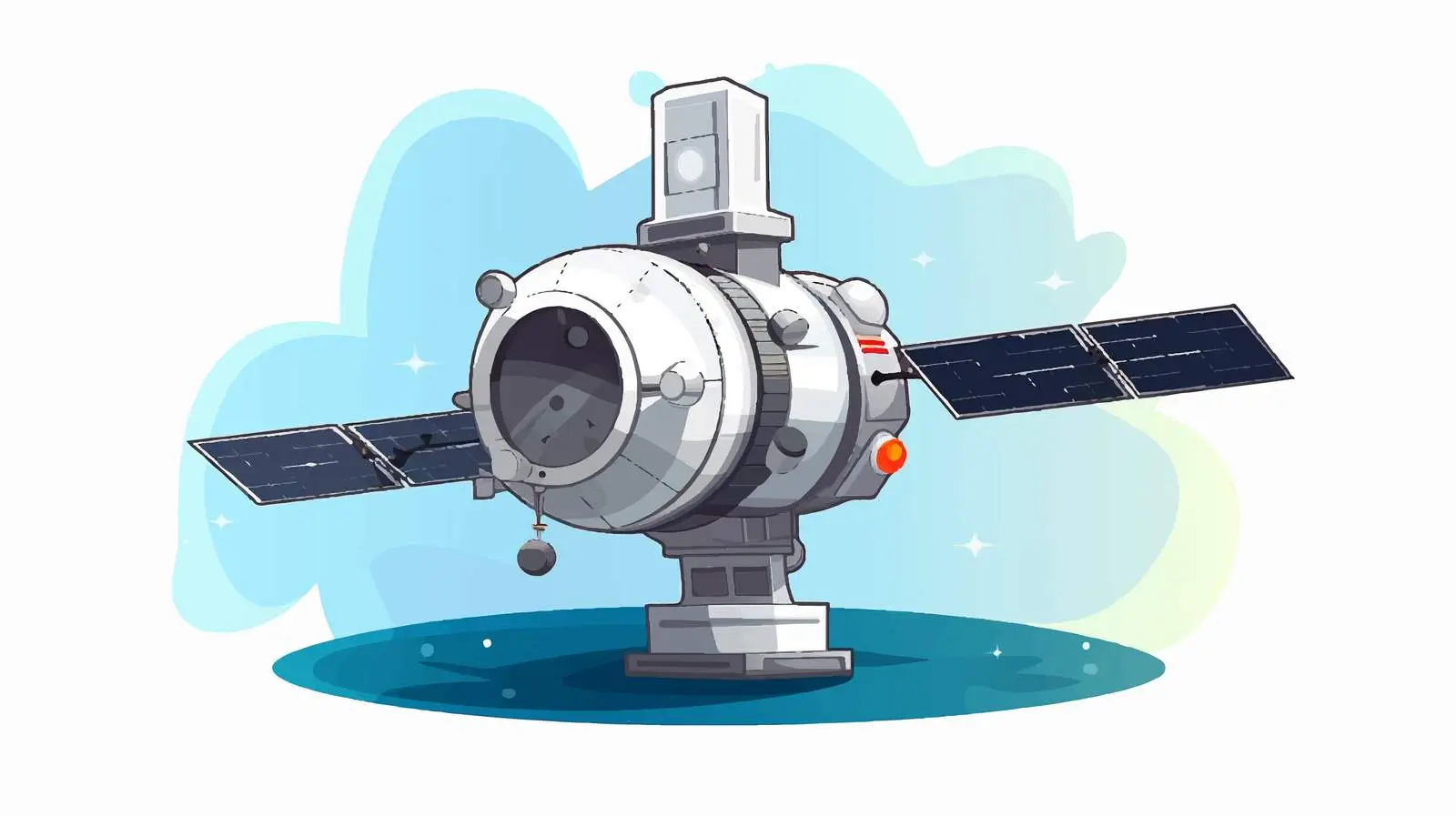 Cartoon Isolated Satellite on White Background — free download from Dotvec