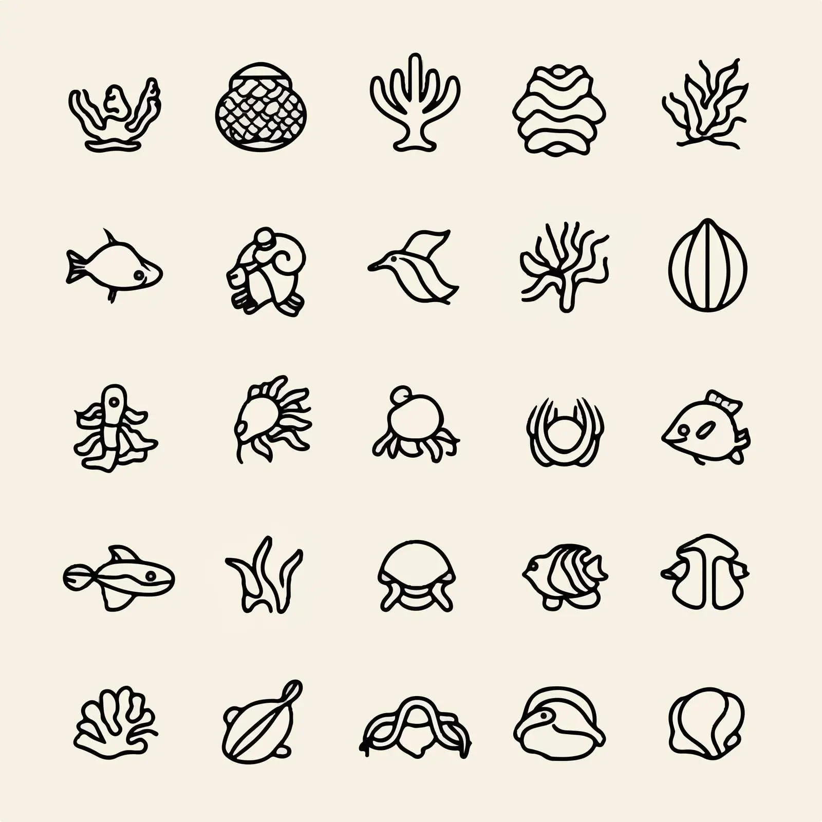Isolated Sea Life Icons Vector Design — free download from Dotvec
