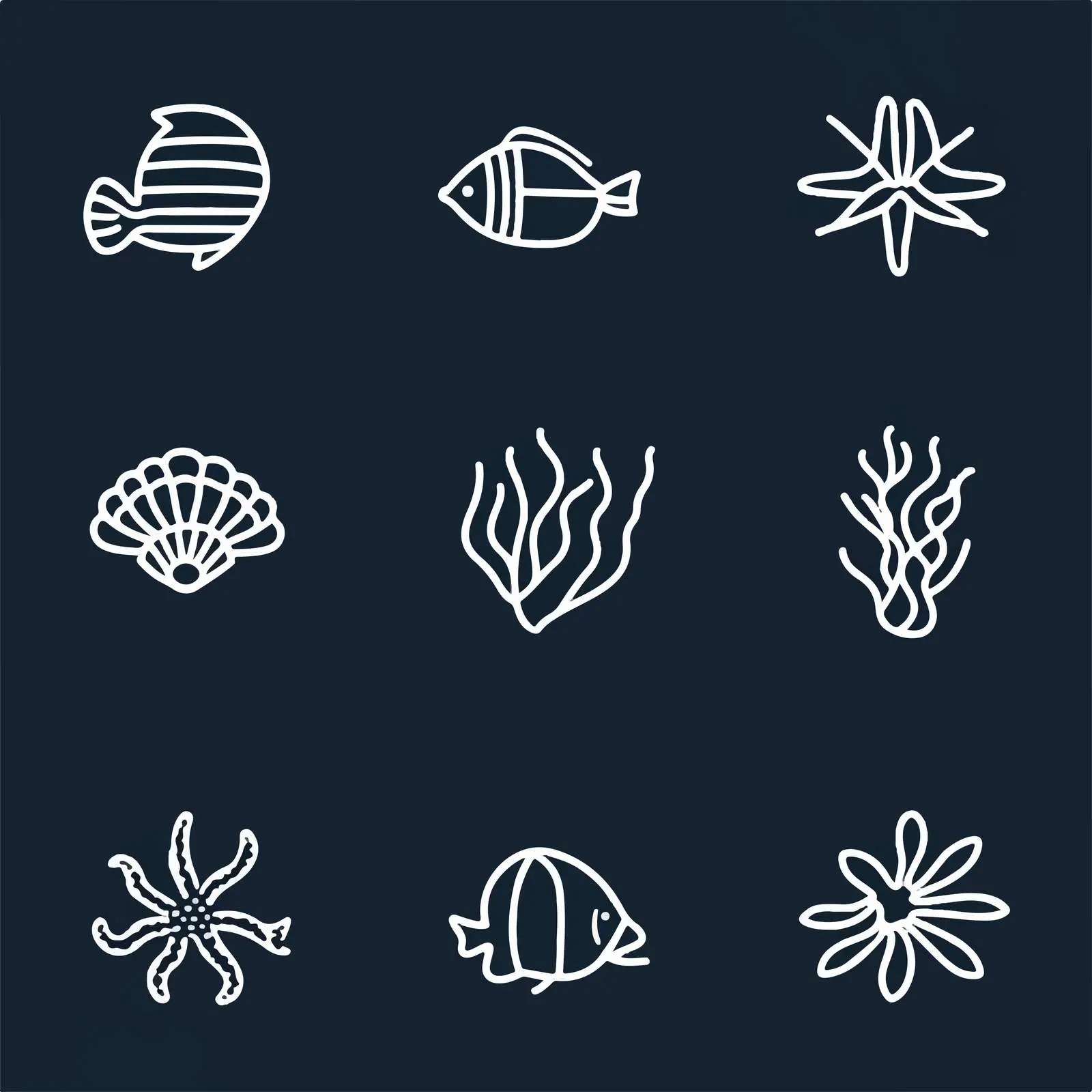 Isolated Sea Life Icon Set - Vector Design — free download from Dotvec