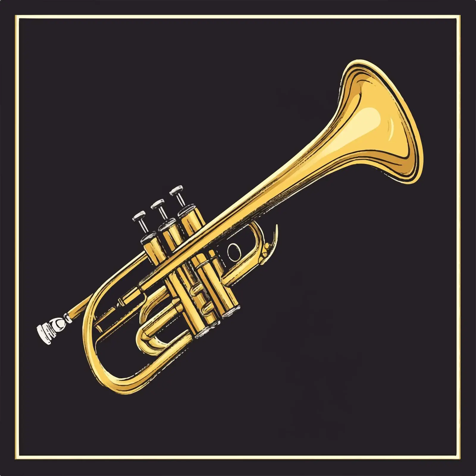 Isolated Vector Design of Trumpet Instrument — free download from Dotvec