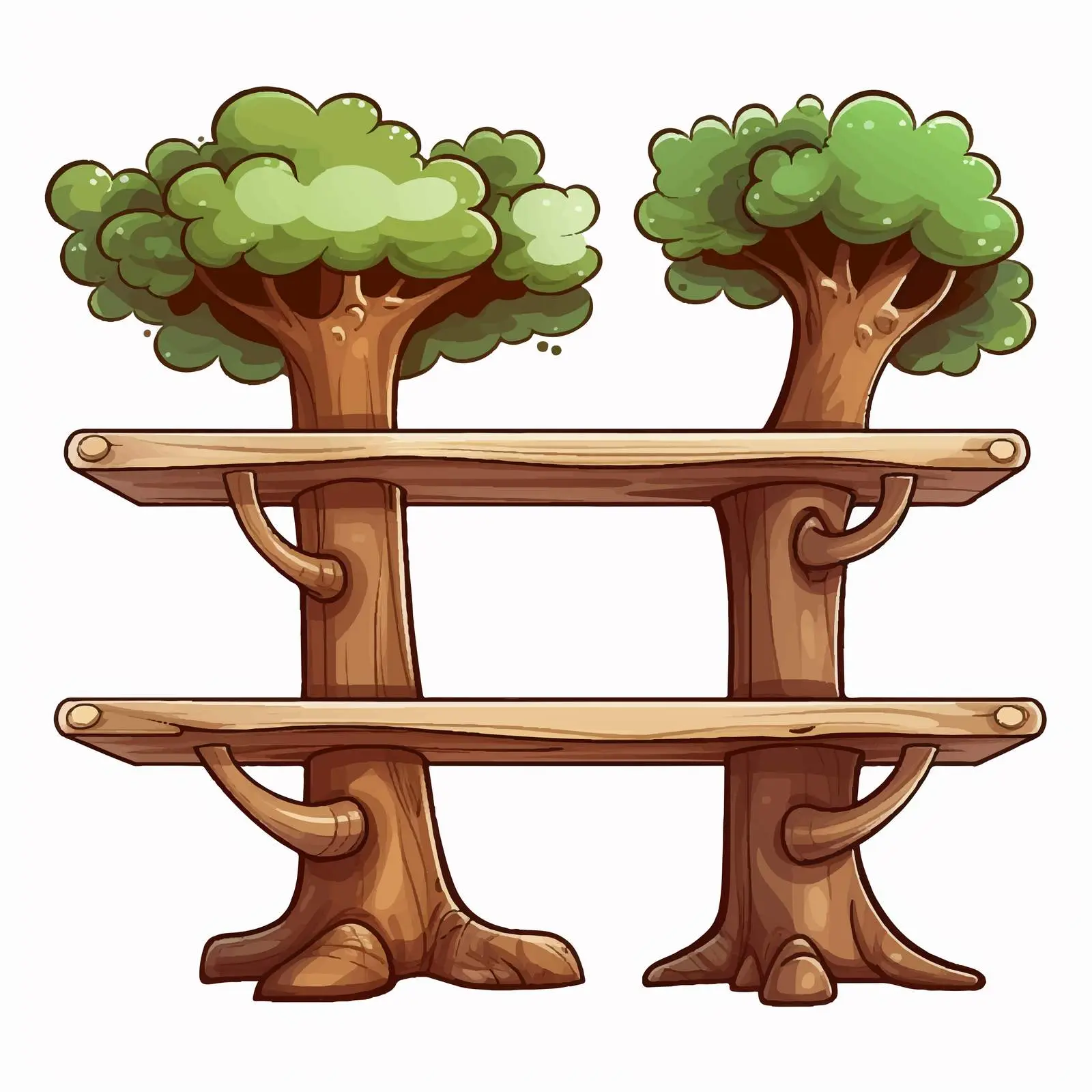 Isolated Wood Shelf Cartoon Illustration — free download from Dotvec