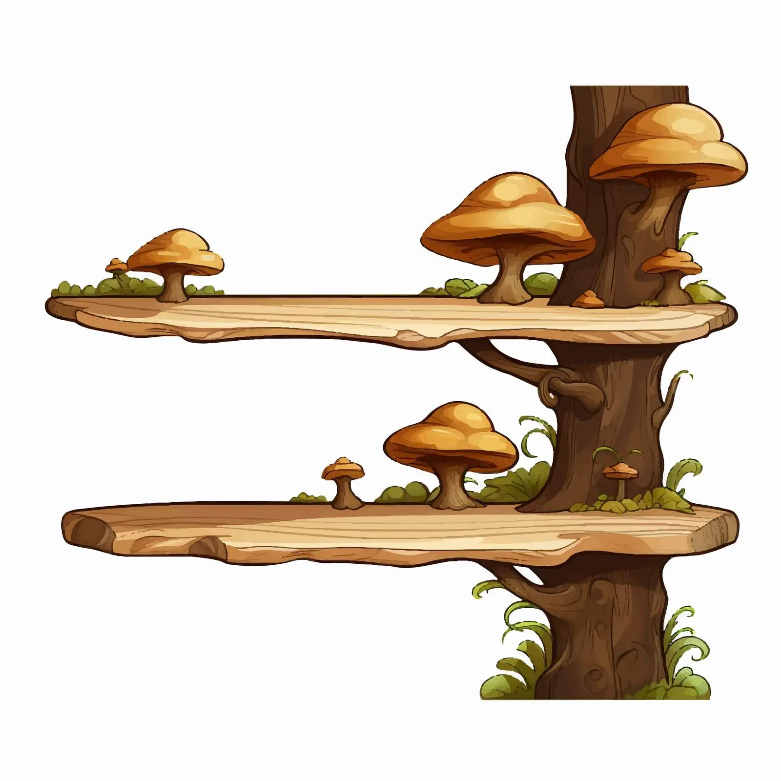 Isolated Cartoon Wood Shelf Illustration — free download from Dotvec