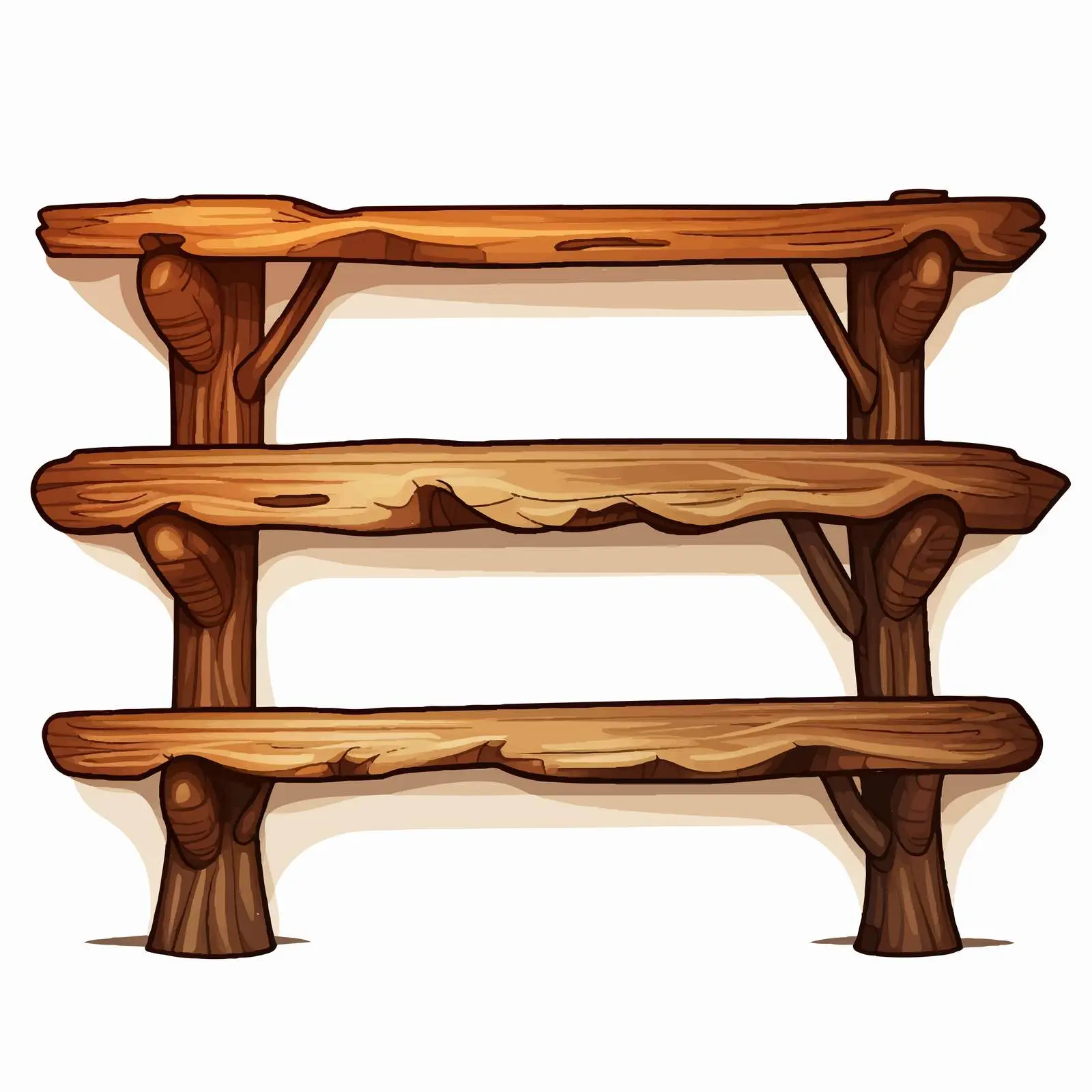 Isolated Cartoon Wood Shelf Vector Illustration — free download from Dotvec