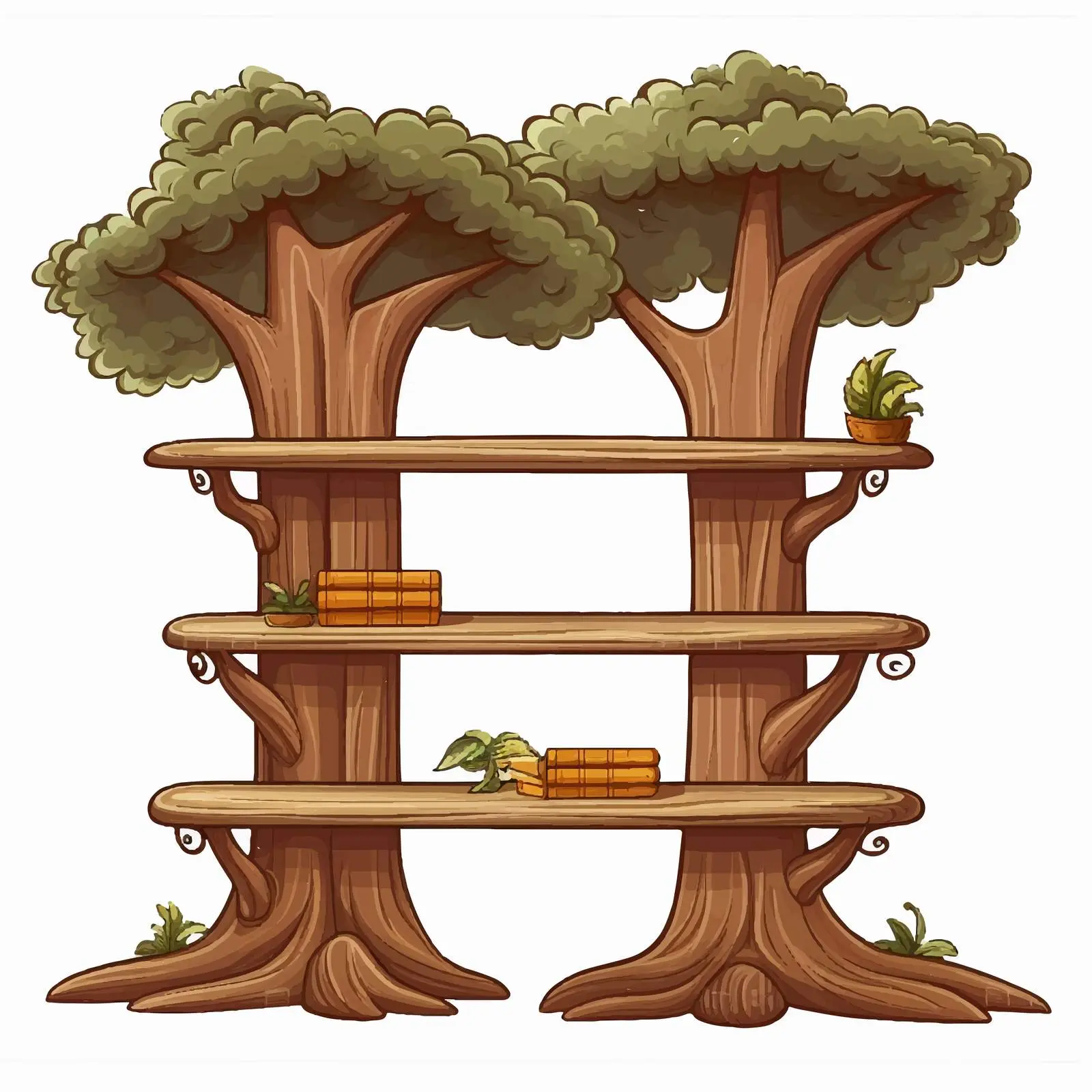 Isolated Cartoon Wood Shelf Illustration Vector — free download from Dotvec