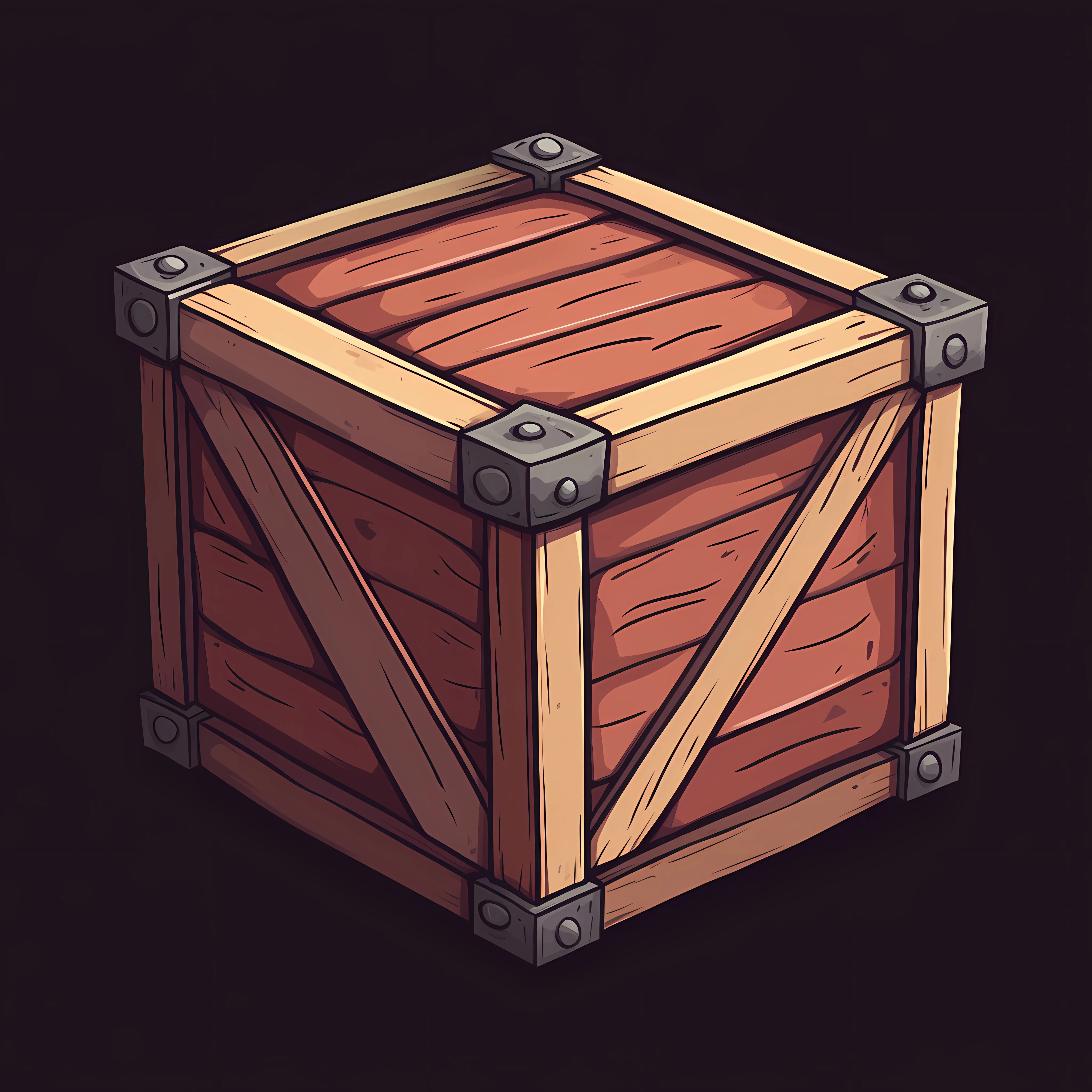 Cartoon Wooden Crate Graphic Illustration — free download from Dotvec