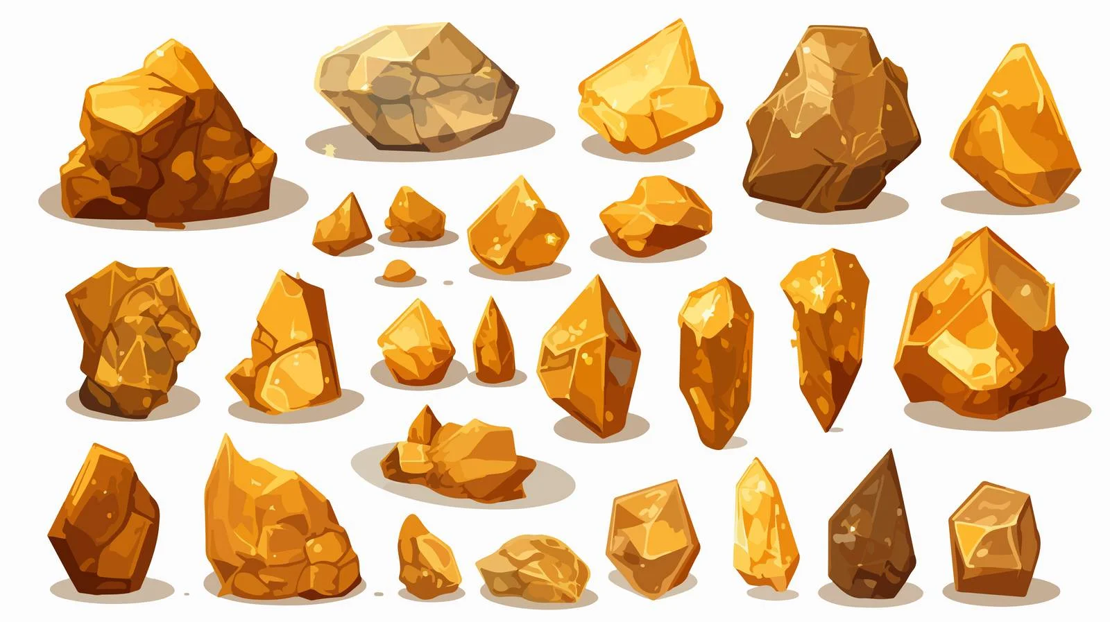 Rocks and Gold Nuggets Heap Isolation — free download from Dotvec