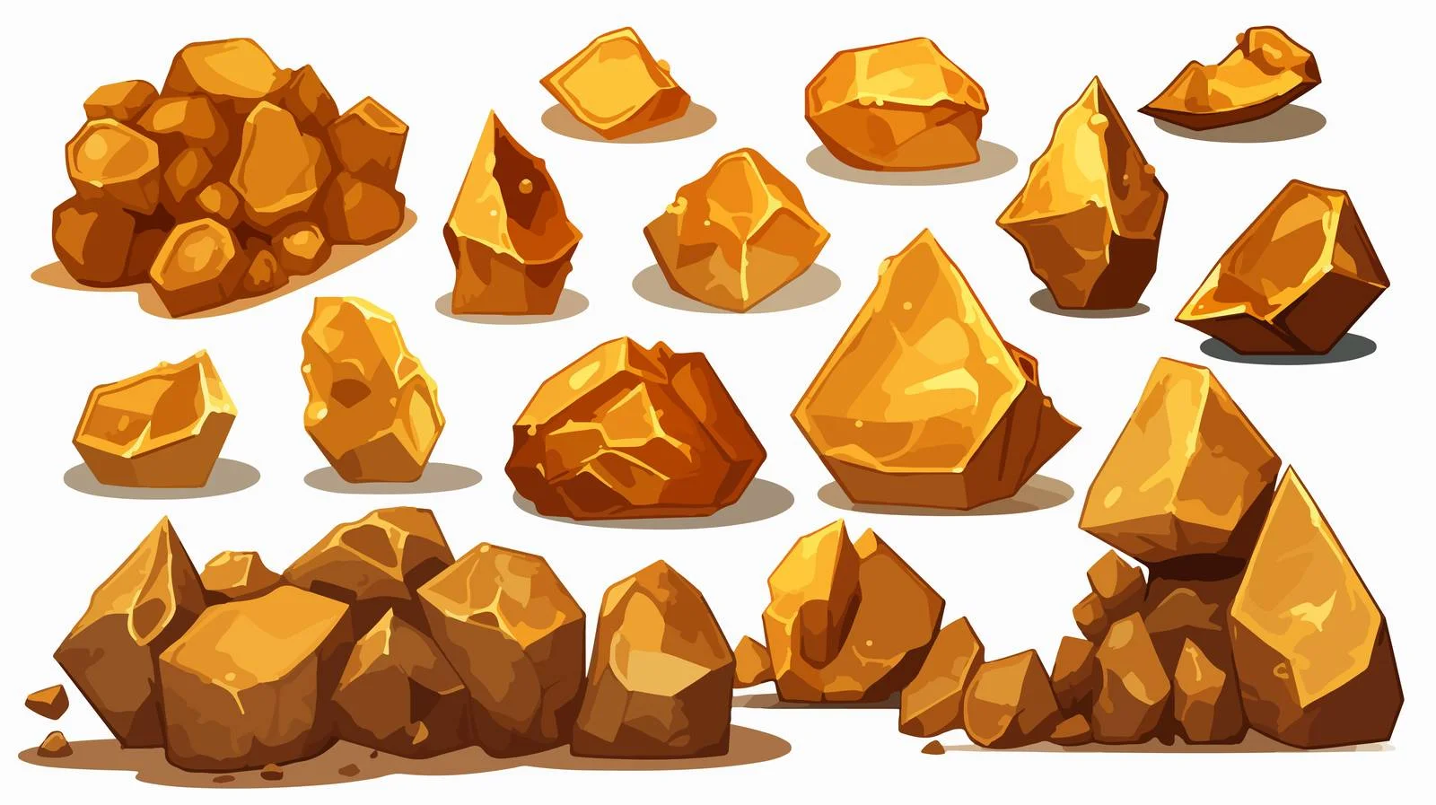 Golden Ore and Rock Pile Heap — free download from Dotvec