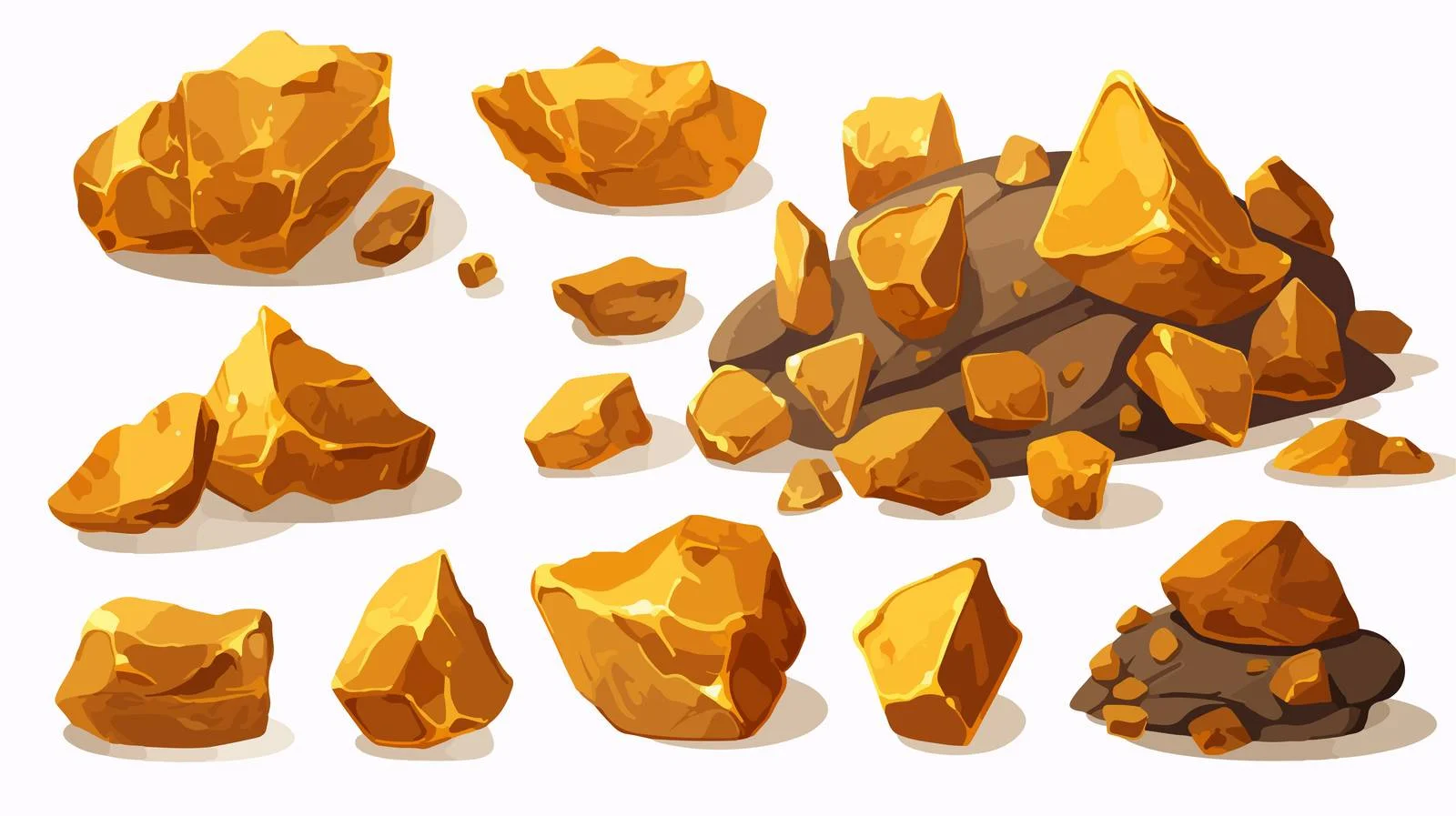 Golden Ore Piles and Rock Heap — free download from Dotvec