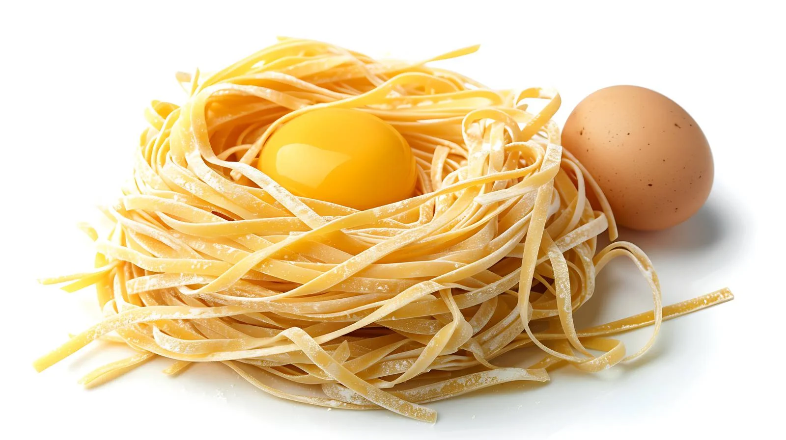 Authentic Italian Egg Pasta Nest on White — free download from Dotvec