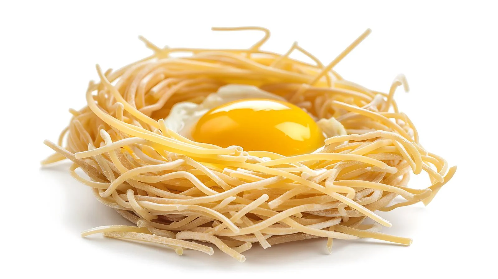 Traditional Italian Egg Pasta Nest on White — free download from Dotvec