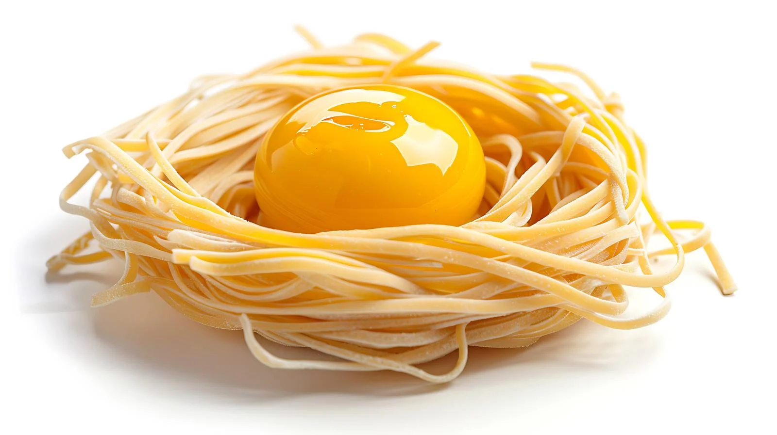Traditional Italian Egg Pasta Nest on White — free download from Dotvec