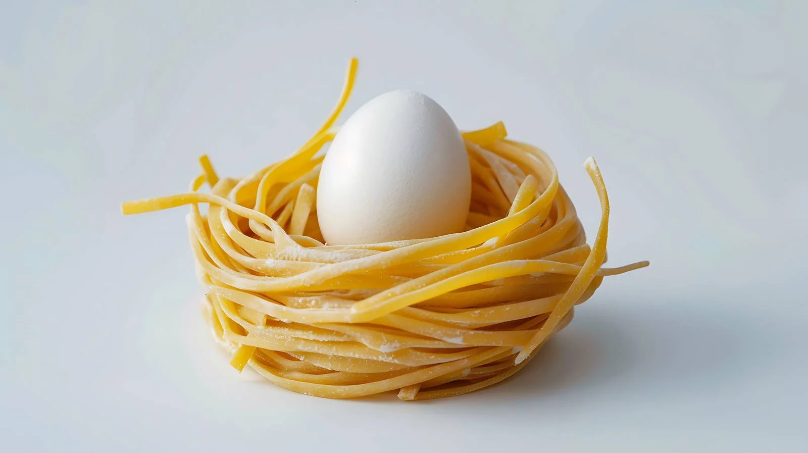 Authentic Italian Egg Pasta Nest on White — free download from Dotvec