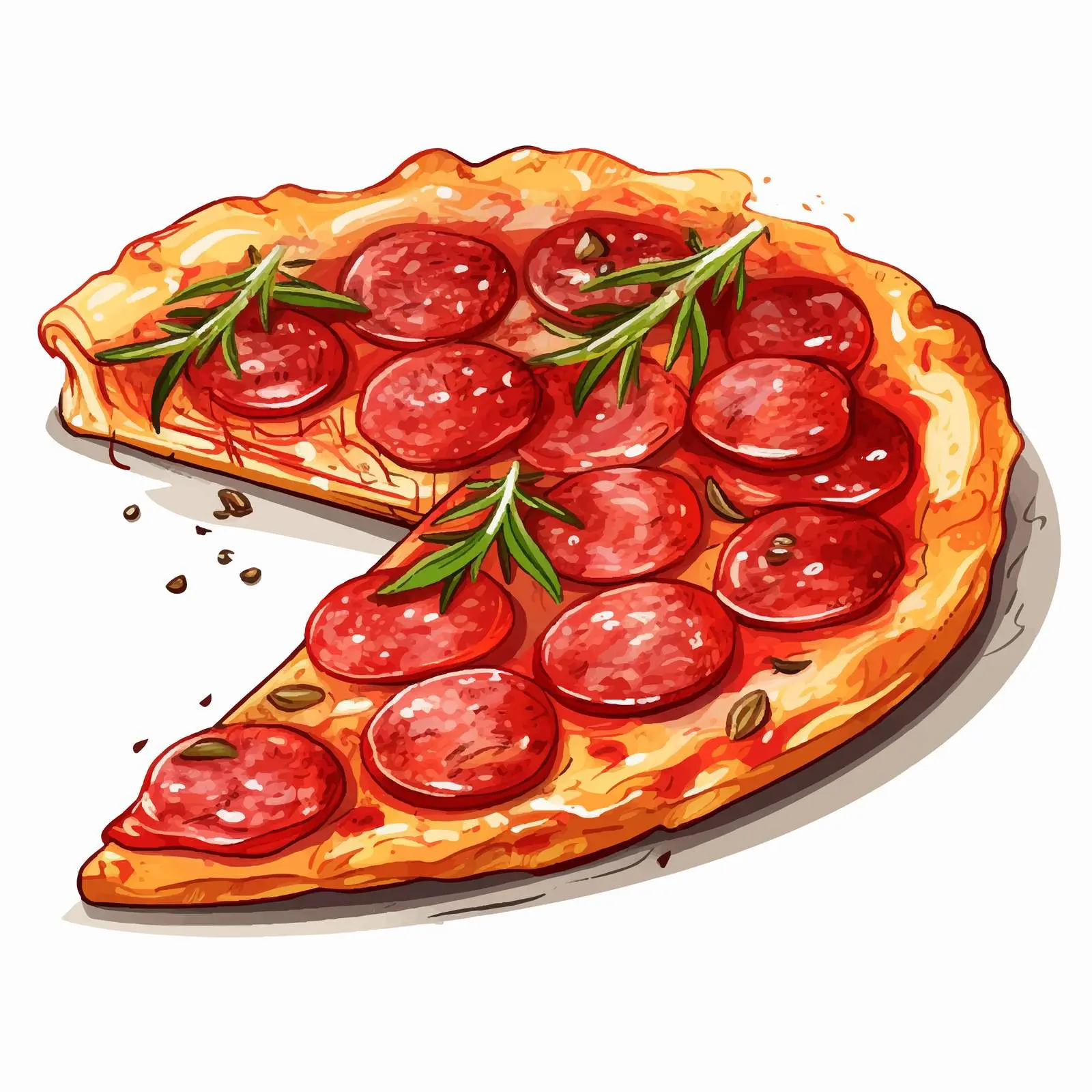 Italian Pizza Segment with Salami and Sausages — free download from Dotvec