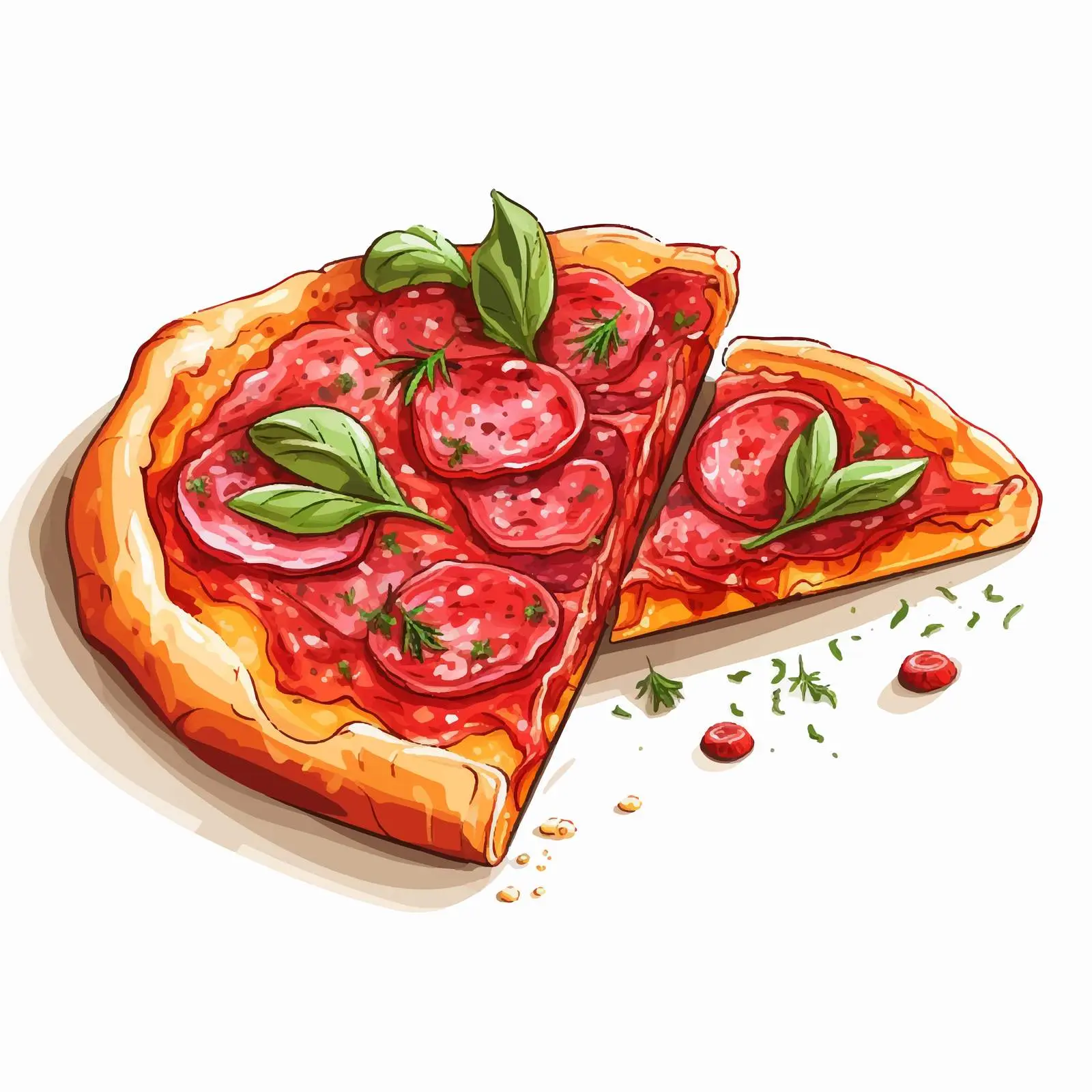 Italian Pizza Segment with Salami and Sausages — free download from Dotvec